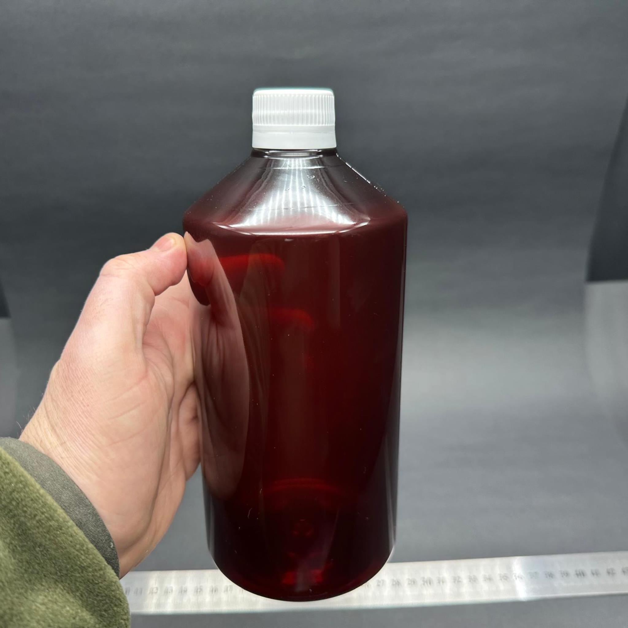 1000 CC AMBER KAHVERENGİ PLASTİK ECZA ŞİŞESİ - BEYAZ KİLİTLİ CONTALI KAPAKLI - 1000 ML KAHVERENGİ BOŞ PET ŞİŞE - KALIN (45 GR)