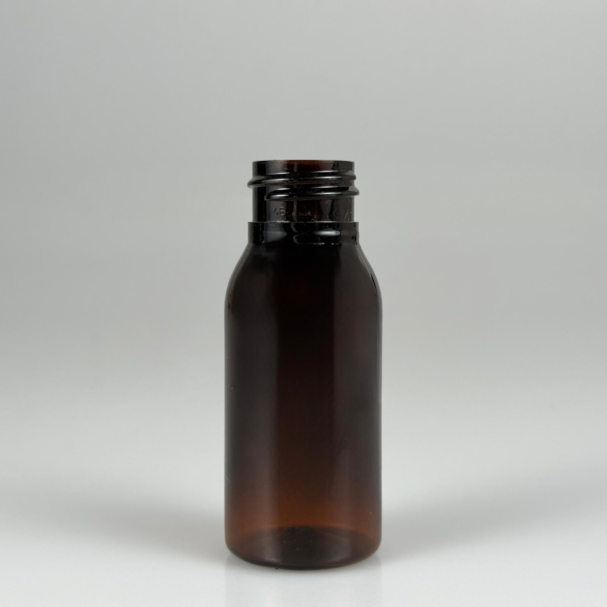 50 CC AMBER SERT MODEL PET ŞİŞE KAPAKSIZ (24 AĞIZ) - 50 ML KAHVERENGİ PLASTİK ŞİŞE