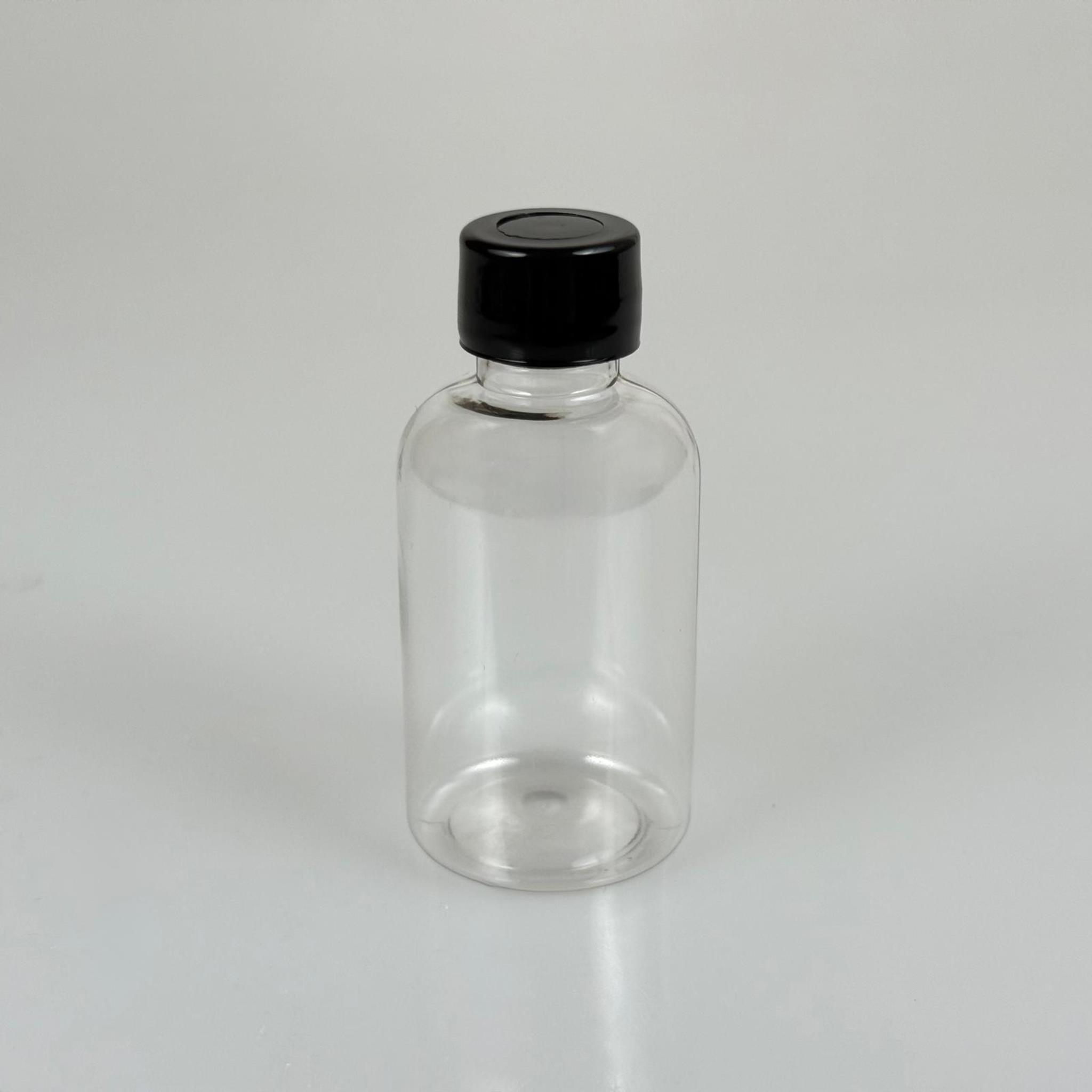 40 ML CONTALI KAPAKLI PET ŞİŞE - 40 CC SİYAH KAPAKLI TOMBUL PLASTİK ŞİŞE