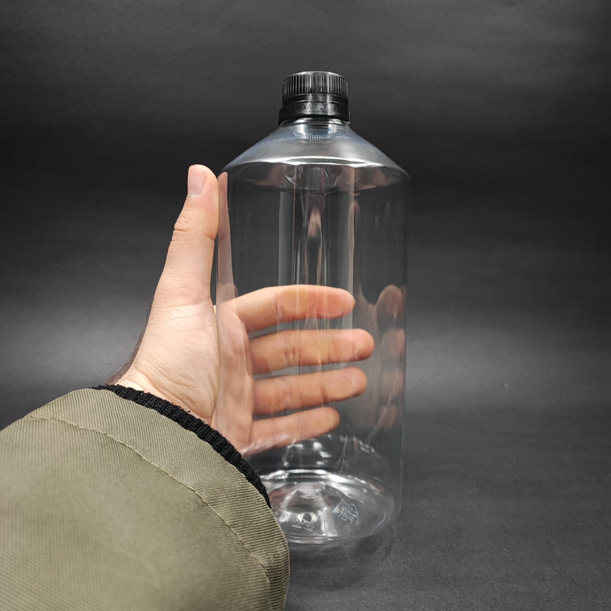 950 CC DÜZ MODEL PET ŞİŞE KÜT BOYUNLU  SİYAH KİLİTLİ KAPAKLI - 950 ML KAPAKLI PET ŞİŞE