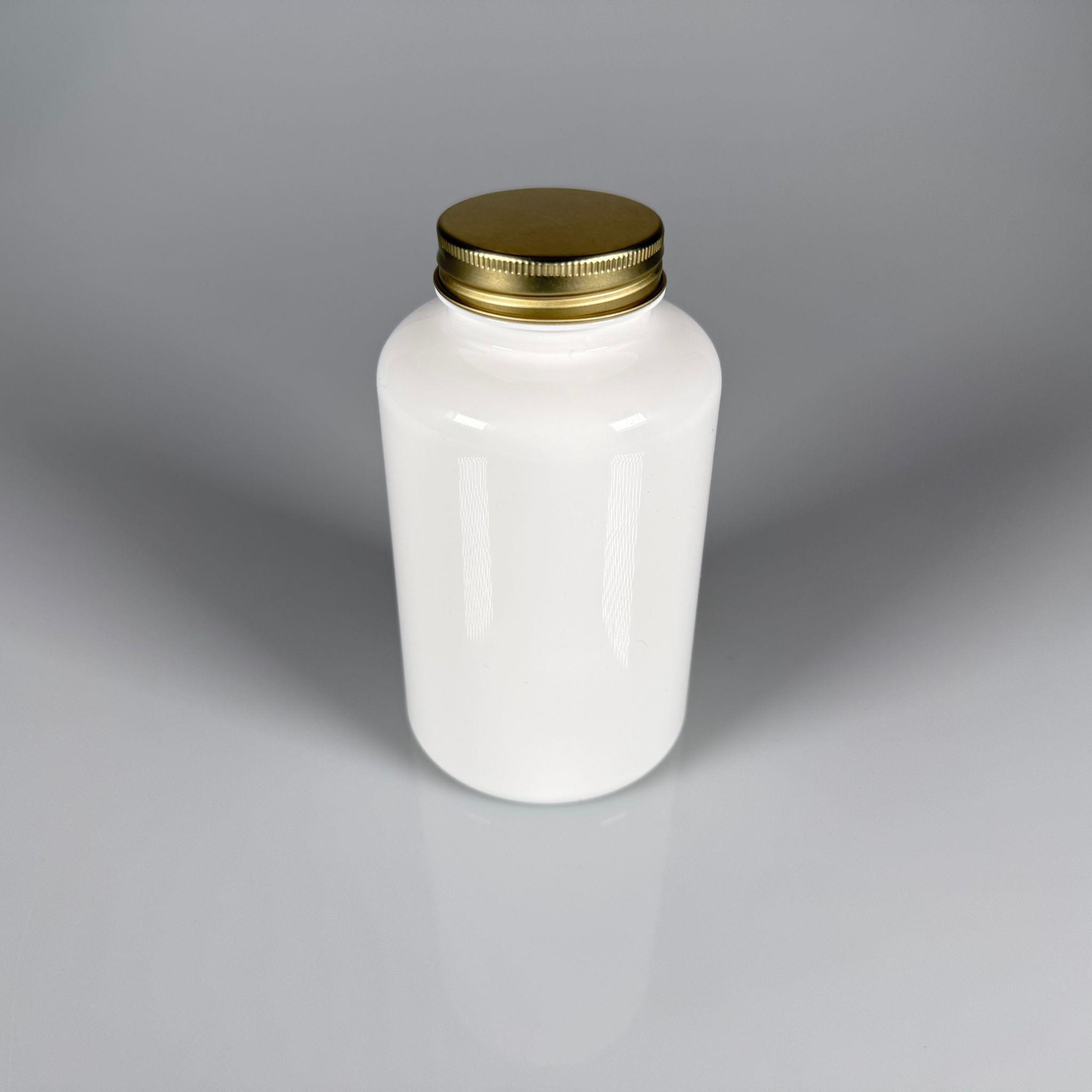 BAHARAT, TOZ, KAHVE, SAHLEP VB MUTFAK DÜZENLEME İÇİN KARE PLASTİK KAVANOZLAR - 400 ML -  RAF DÜZENLEYİCİ GIDAYA UYGUN KÖŞELİ GOLD METAL KAPAKLI BEYAZ PET KAVANOZLARI