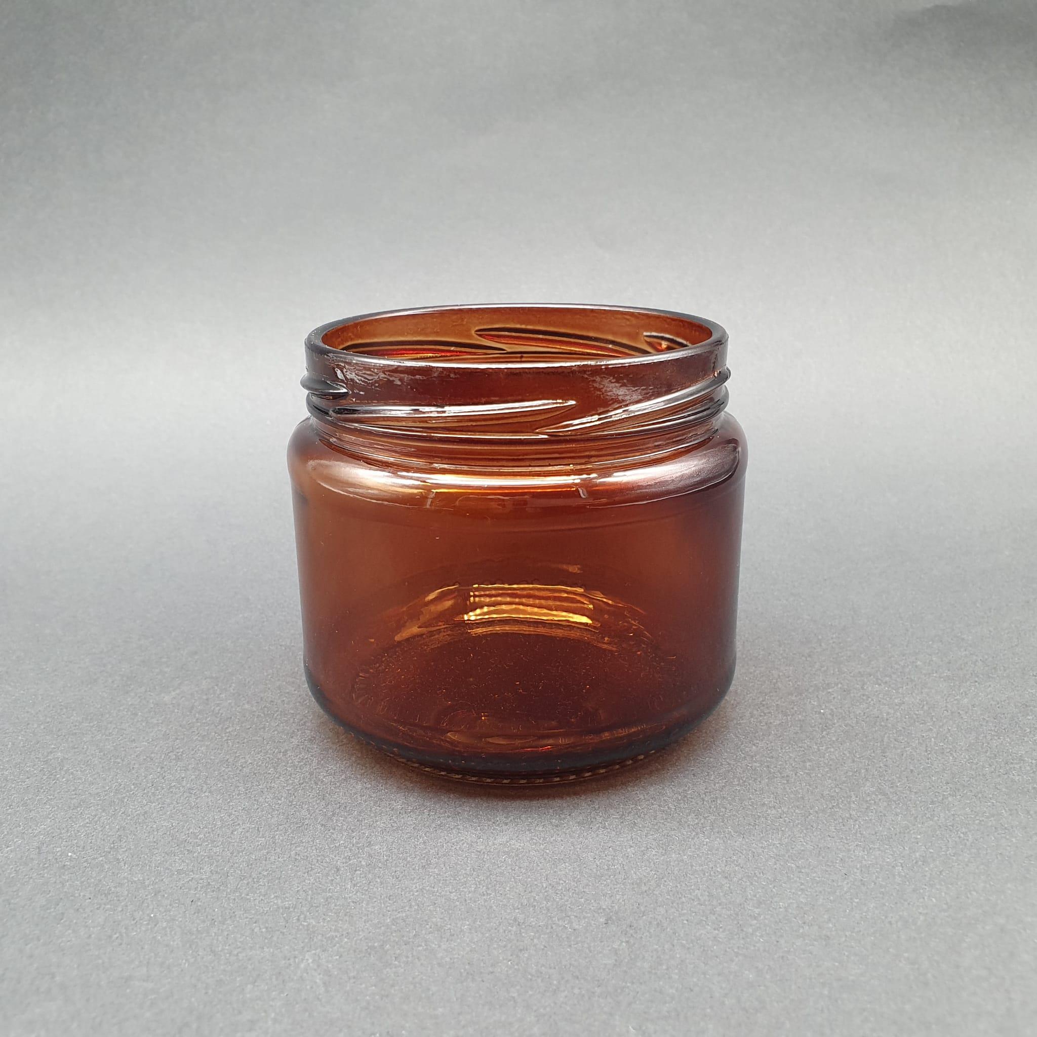 300 CC AMBER CAM KAVANOZ (82 AĞIZ) -MUM KAVANOZU - KAPAKSIZ - 300 ML KAHVERENGİ KAVANOZ