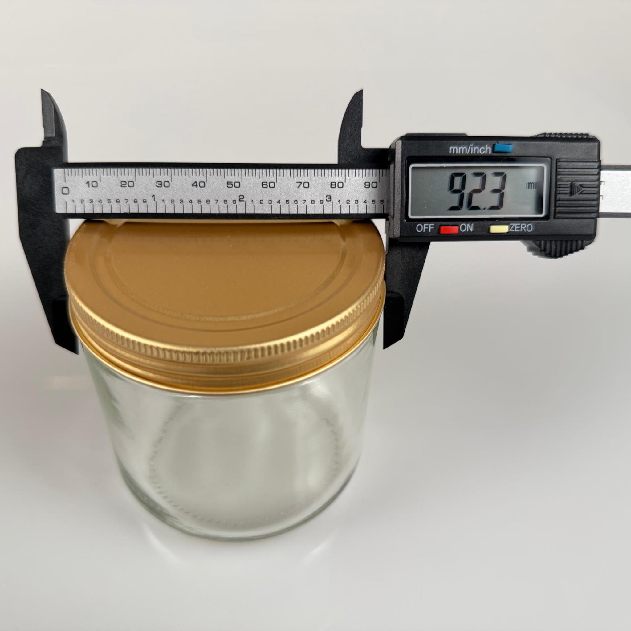 450 CC GENİŞ AĞIZ CAM KAVANOZ - GOLD METAL KAPAKLI - 450 ML ZEYTİN KAVANOZU - MUM KAVANOZU