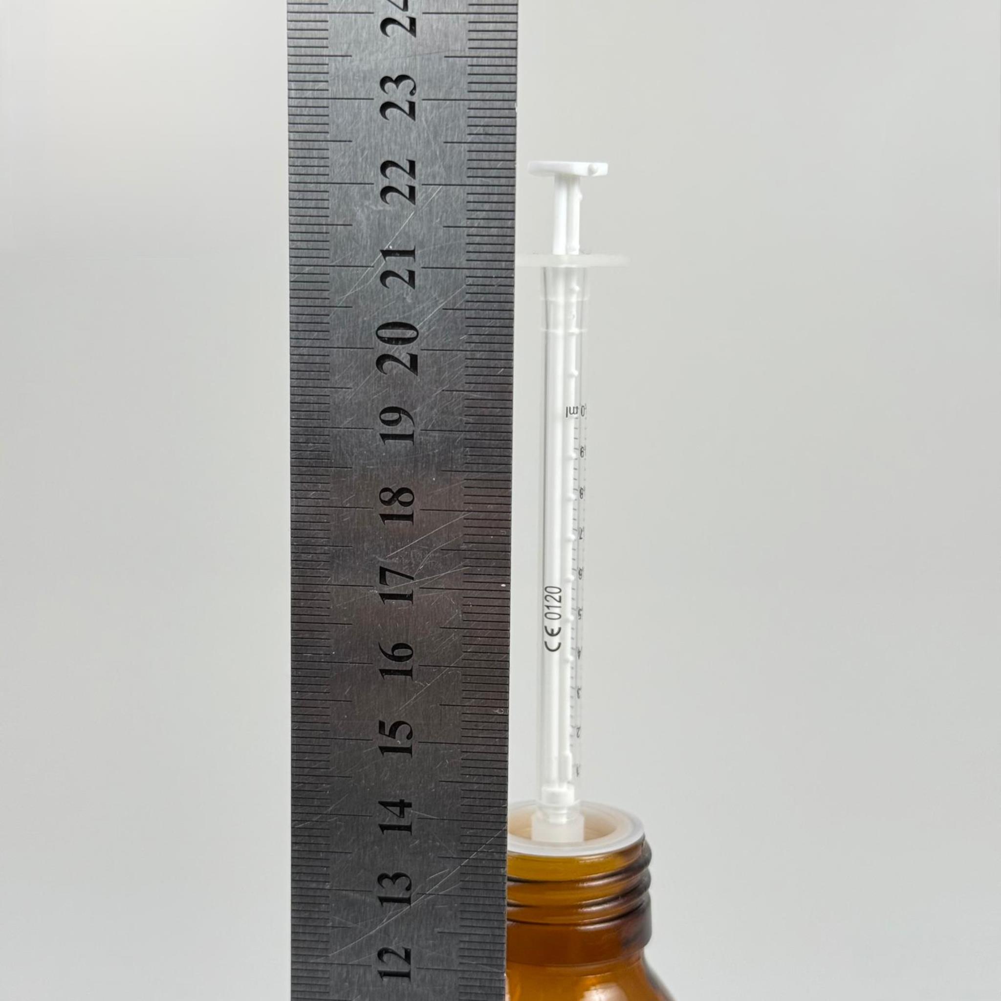 160 ML CAM ECZA ŞİŞESİ + 1 ML DOZAJ PİPETİ + DOZAJ TIPASI + CONTALI PLASTİK KAPAK TAKIM