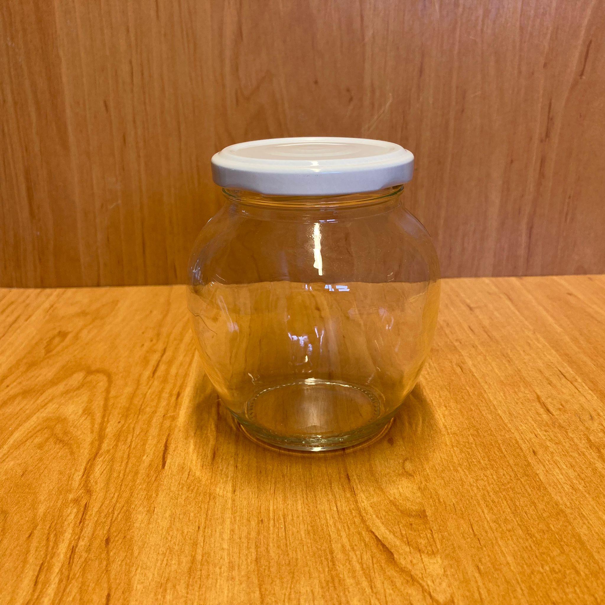 370 CC YUMURTA KAVANOZ - BEYAZ METAL KAPAKLI - 370 ML YUMURTA TİP CAM KAVANOZ