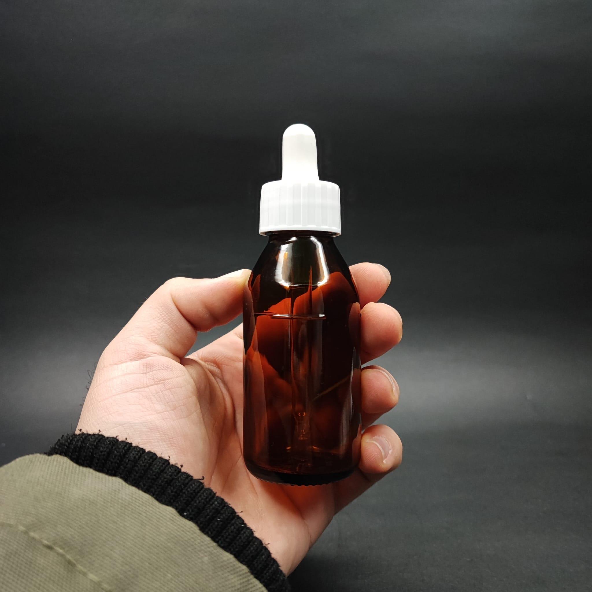 60 ML DOLUMU KOLAY, GENİŞ AĞIZLI CAM DAMLALIKLI ŞİŞE (25 MM AĞIZ)  - 60 CC BEYAZ DAMLALIKLI CAM ECZA ŞİŞESİ - AMBER KAHVERENGİ