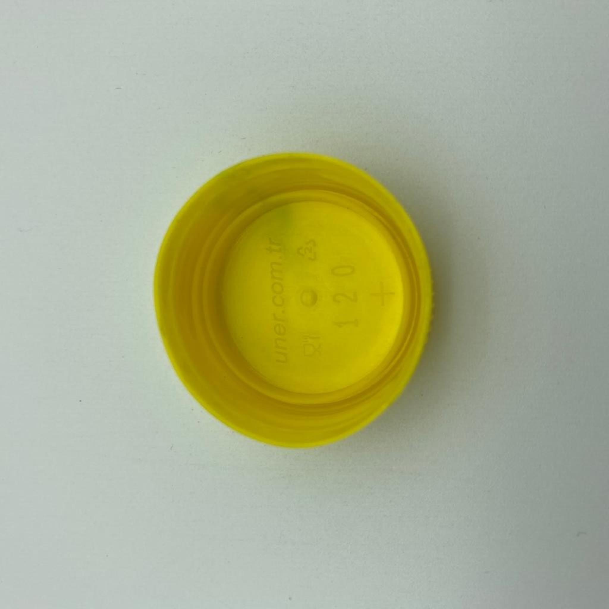 29 MM KİLİTLİ PLASTİK KAPAK SARI - STANDART SU ŞİŞESİ KAPAĞI - ÖZKAYNAK SU ŞİŞESİ , ERİKLİ SU ŞİŞESİ,  SIRMA SU ŞİŞE VS YARIM LT VE 1,5 LT UYAR