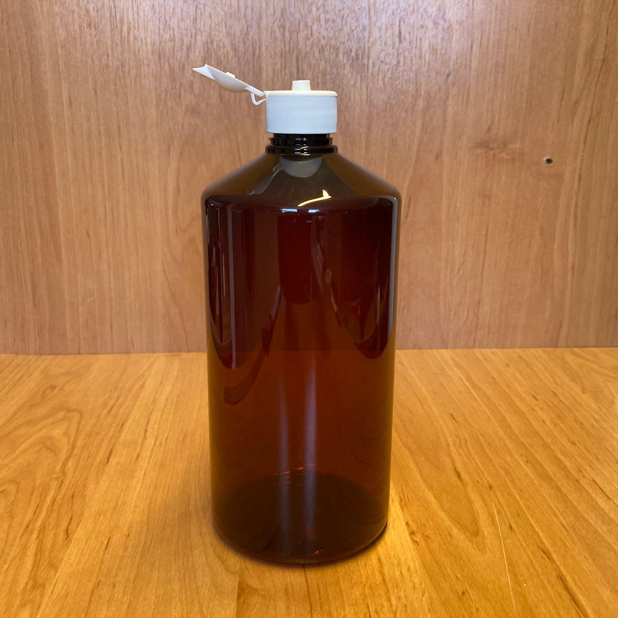 1000 CC AMBER PLASTİK ŞİŞE - BEYAZ AKITICILI FLİPTOP KAPAKLI - 1000 ML KAHVERENGİ BOŞ PLASTİK ŞİŞE - AÇILIR KAPANIR KAPAKLI - KALIN (45 GR)