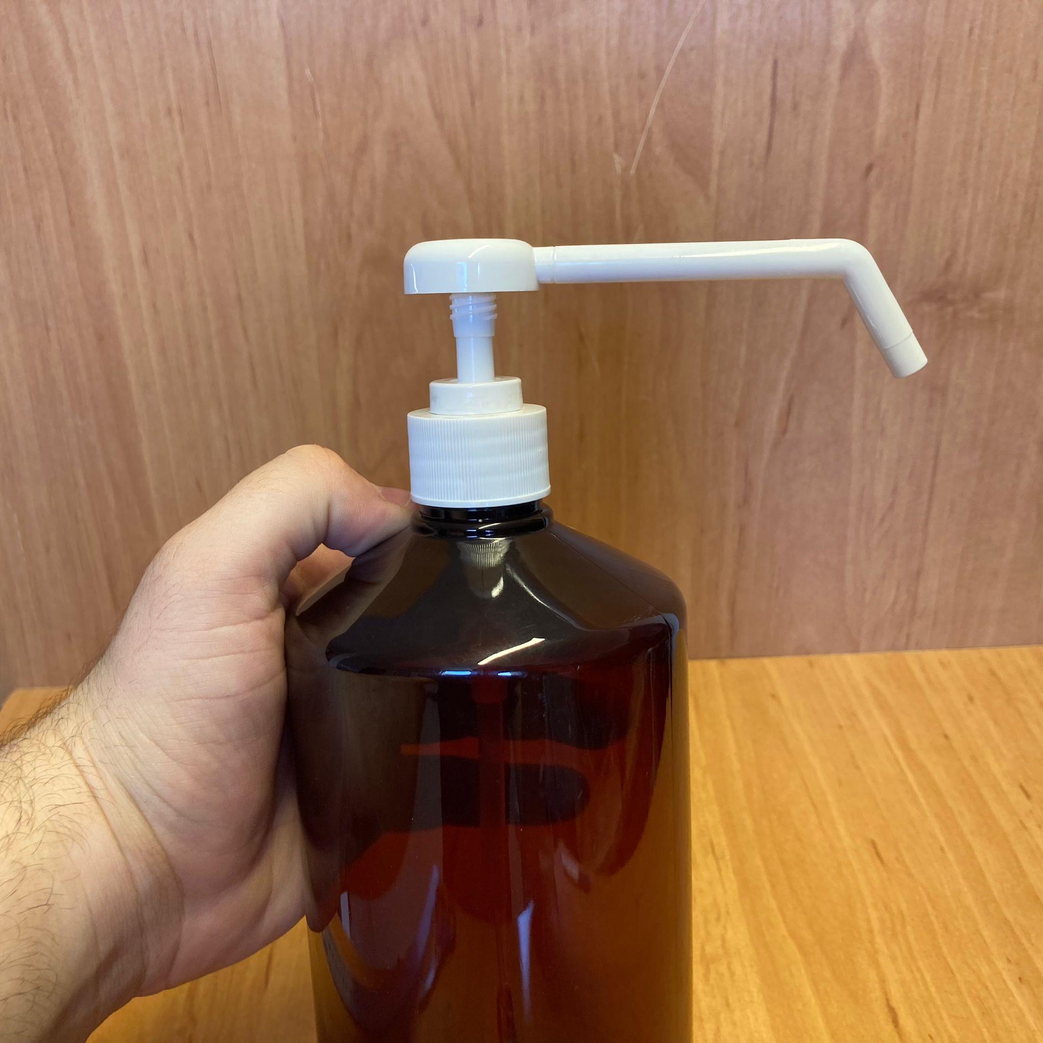 1000 CC AMBER PLASTİK ŞİŞE - DİSPANSİYER POMPALI - 1000 ML KAHVERENGİ BOŞ PLASTİK ŞİŞE - KALIN (45 GR)
