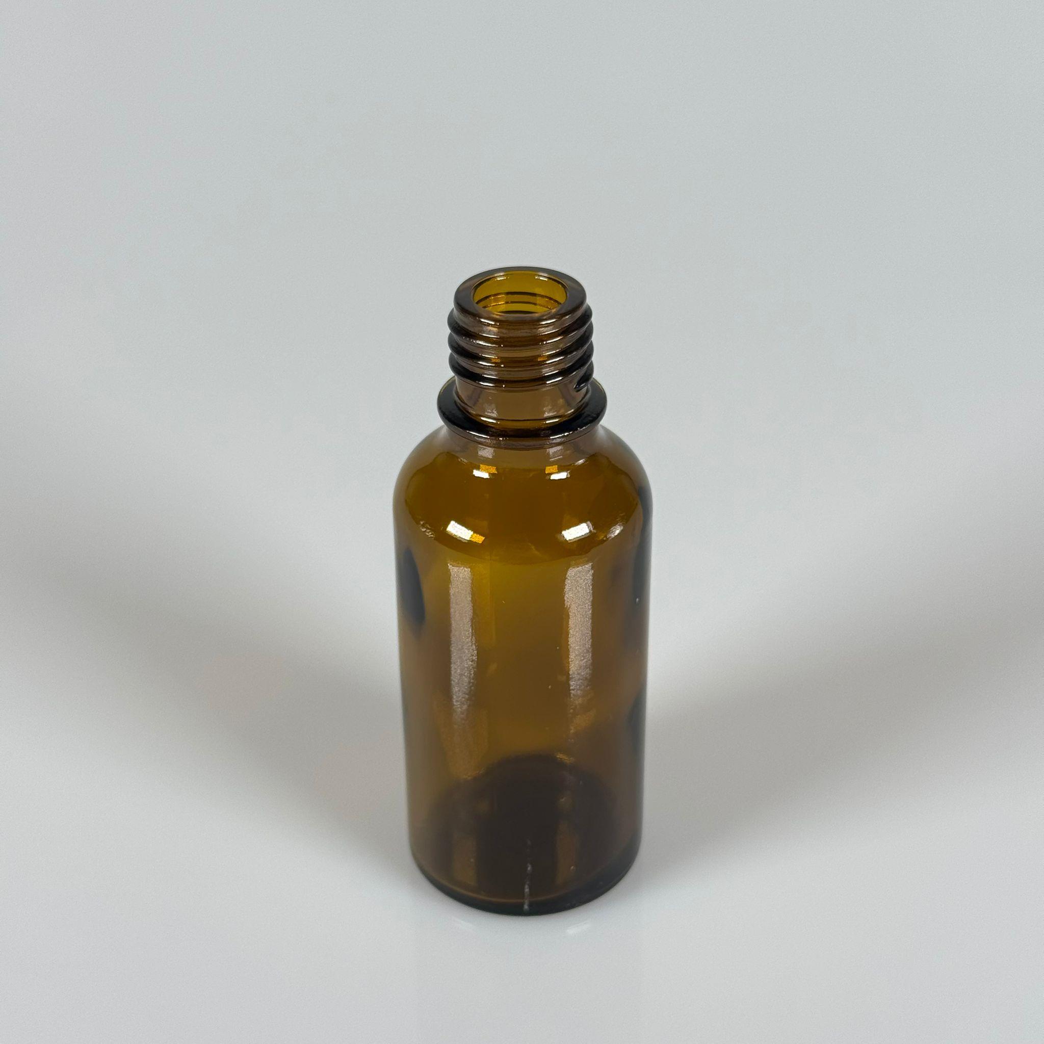 50 CC AMBER CAM ŞİŞE KAPAKSIZ (20 AĞIZ) - 50 ML CAM ŞİŞE - KAHVERENGİ