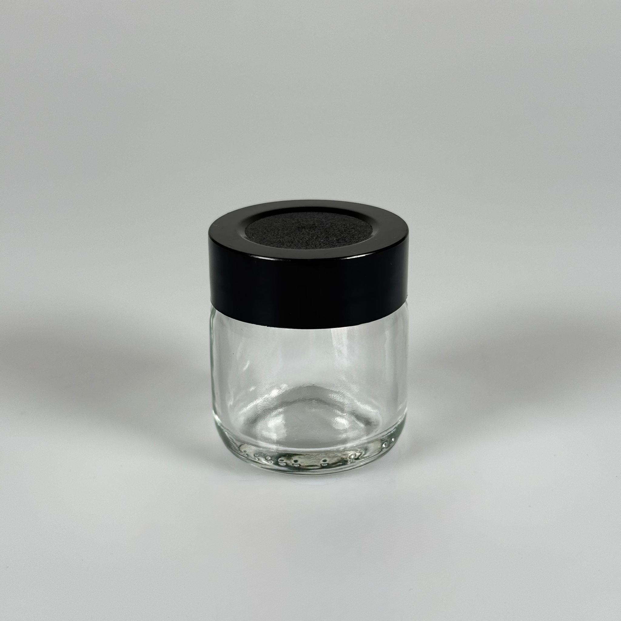 40 CC CAM KAVANOZ - SİYAH PLASTİK DERİN ÜSTÜ KUMLAMA KAPAKLI - 40 ML MUM CAM KAVANOZLARI, MİNİ KREM KAVANOZU