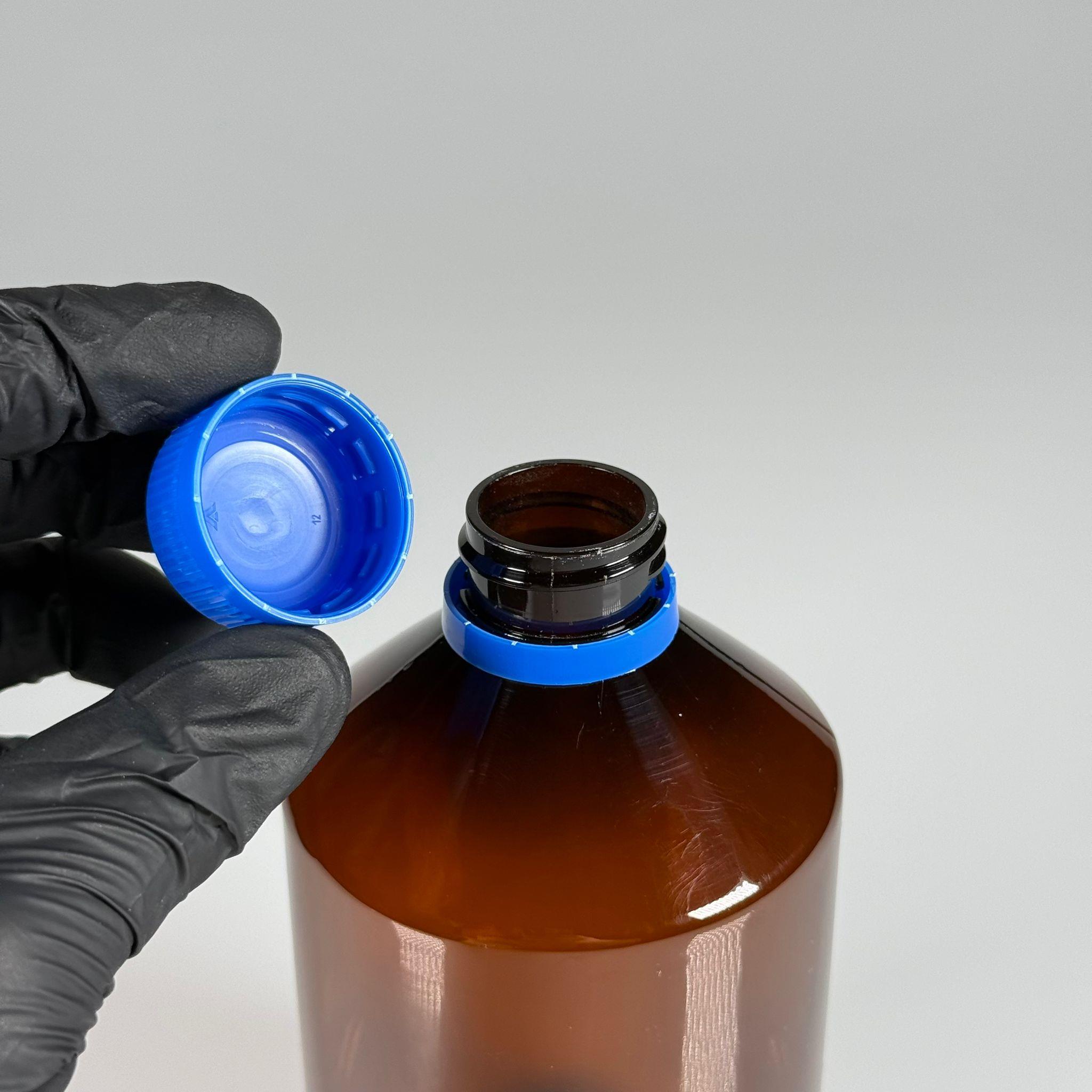 500 CC AMBER SERT PLASTİK ŞİŞE - MAVİ KİLİTLİ KAPAKLI  - 500 ML KAHVERENGİ PET ŞİŞE
