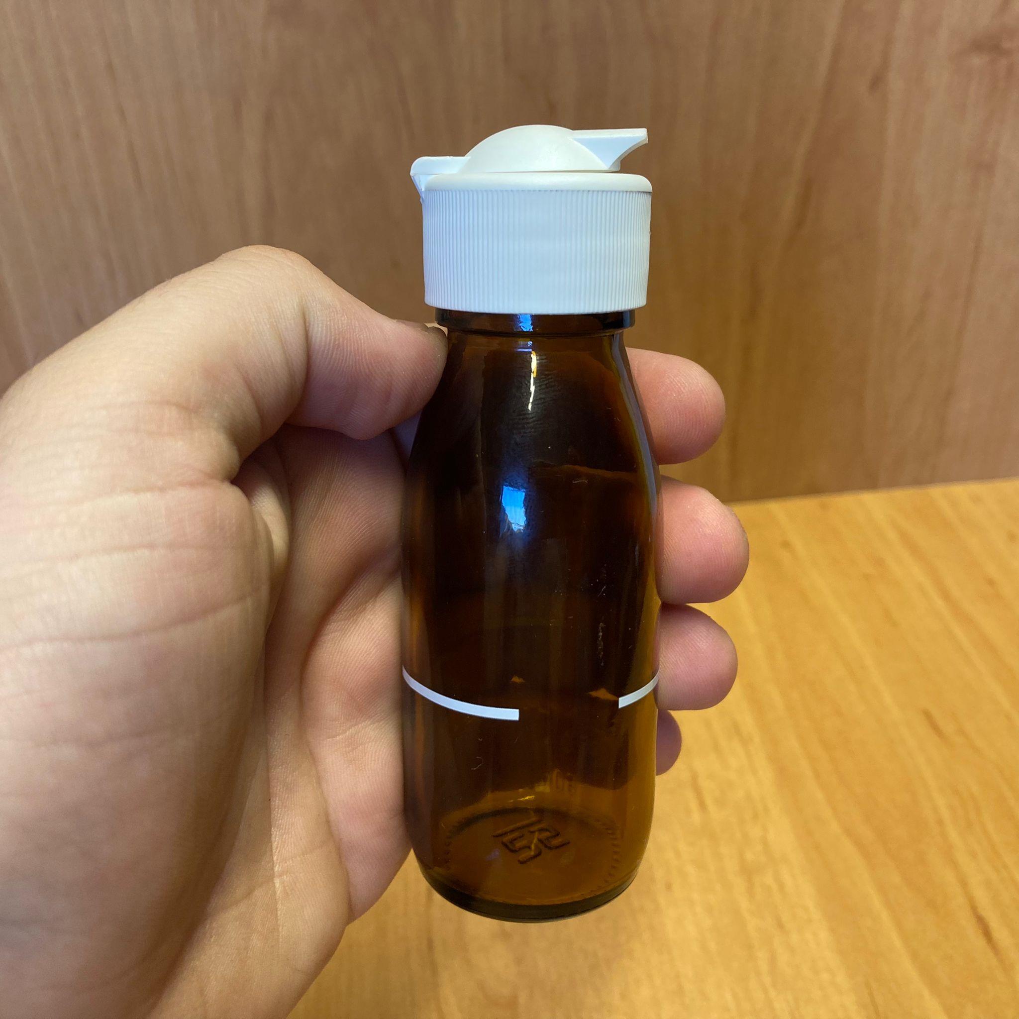 60 CC AMBER CAM ŞİŞE - BEYAZ AKITICILI FLİPTOP KAPAKLI - 60 ML KAHVERENGİ BOŞ ŞURUP ŞİŞESİ - AÇILIR KAPANIR KAPAKLI