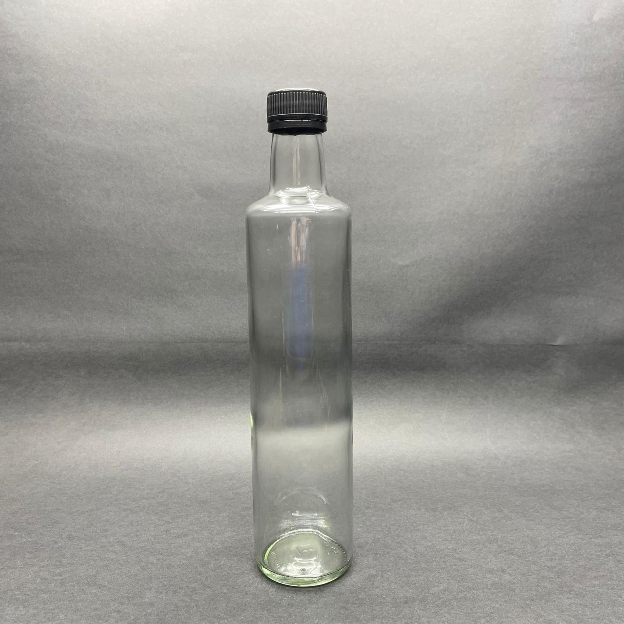 500 CC DORİKA CAM ŞİŞE - SİYAH KİLİTLİ PLASTİK KAPAKLI - 500 ML SİLİNDİR YAĞ ŞİŞESİ - SİRKE ŞİŞESİ - KAPAK MARKASI BERICAP