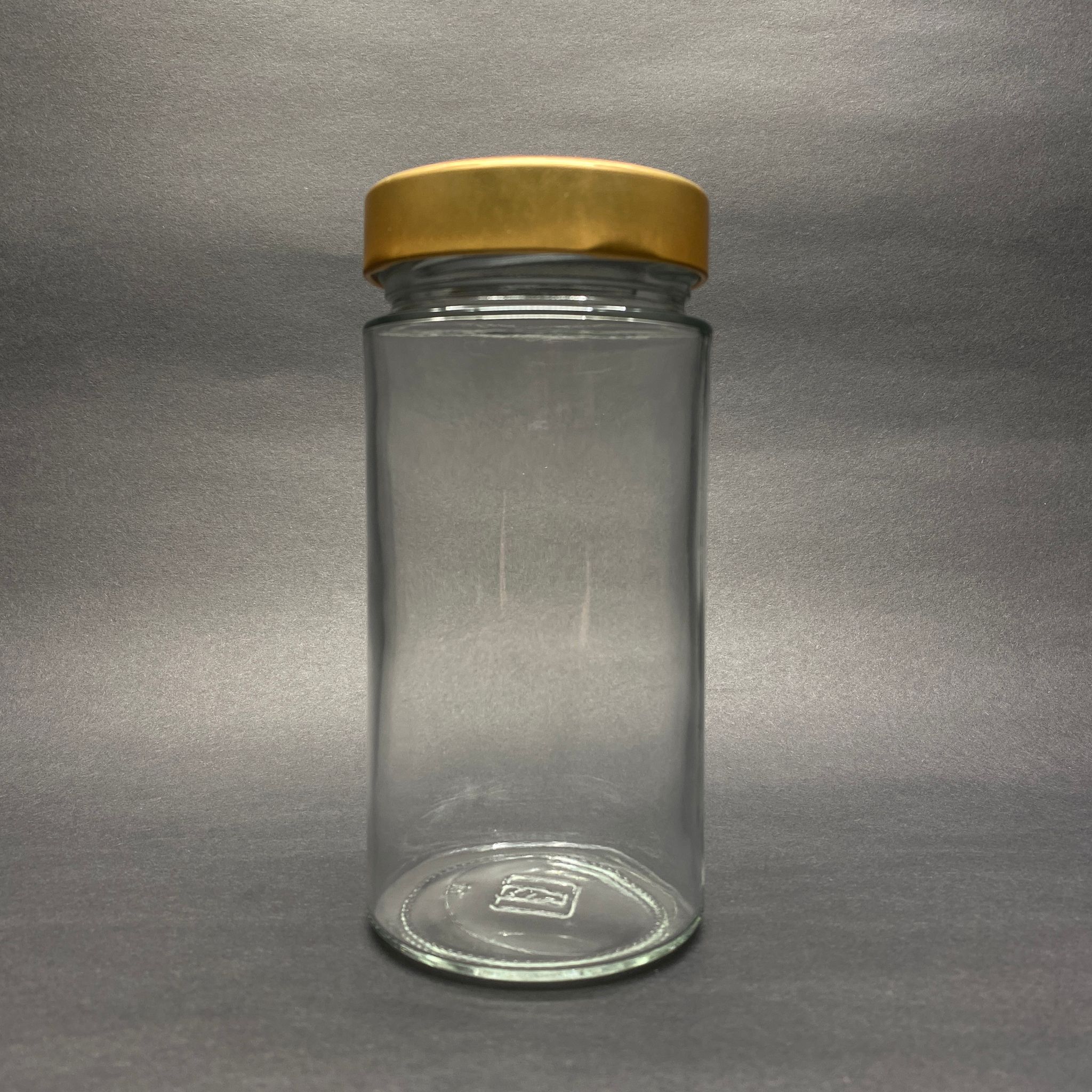 500 CC ALMAN KAVANOZ - GOLD METAL KAPAKLI - 500 ML DERİN KAPAKLI CAM KAVANOZ