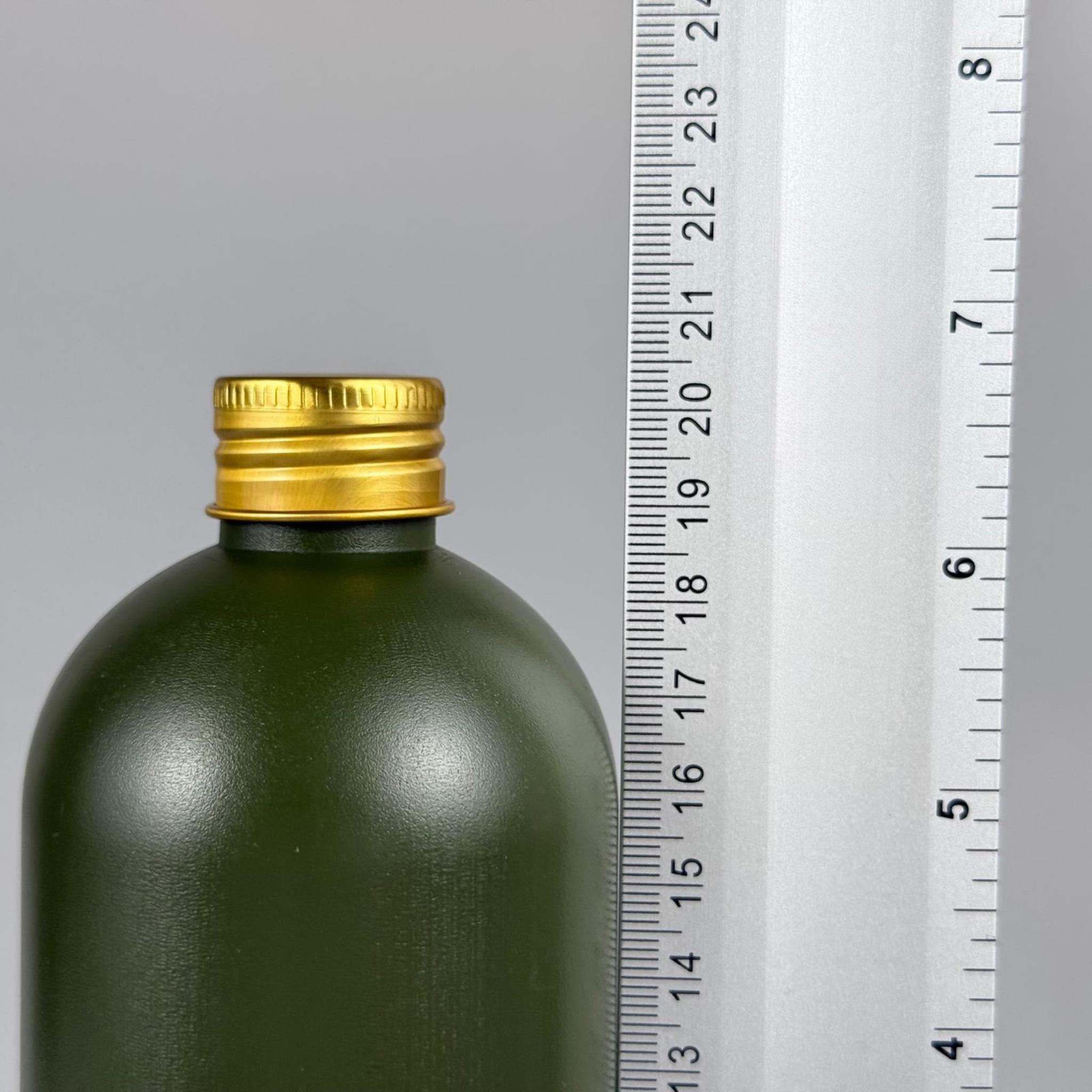 500 CC YEŞİL SİLİNDİR MODEL MAT SIKILABİLİR POLİETİLEN ŞİŞE 47 GRAM (24 AĞIZ) + KÖPÜK CONTALI GOLD METAL ALÜMİNYUM KAPAK - 500 ML POLİETİLEN ASETON ŞİŞESİ