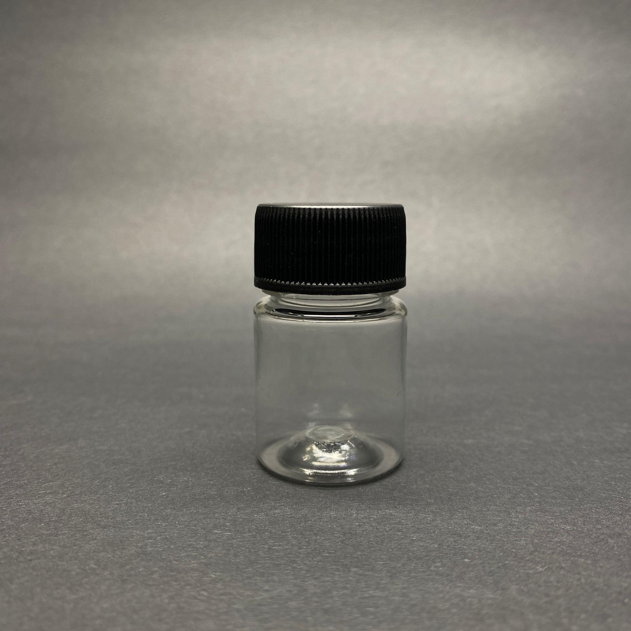 15 CC ŞEFFAF PET KAVANOZ - SİYAH KAPAKLI - 15 ML GENİŞ AĞIZLI PET ŞİŞE - MİNİK NUMUNE KAVANOZU - UFAK PLASTİK KAVANOZ