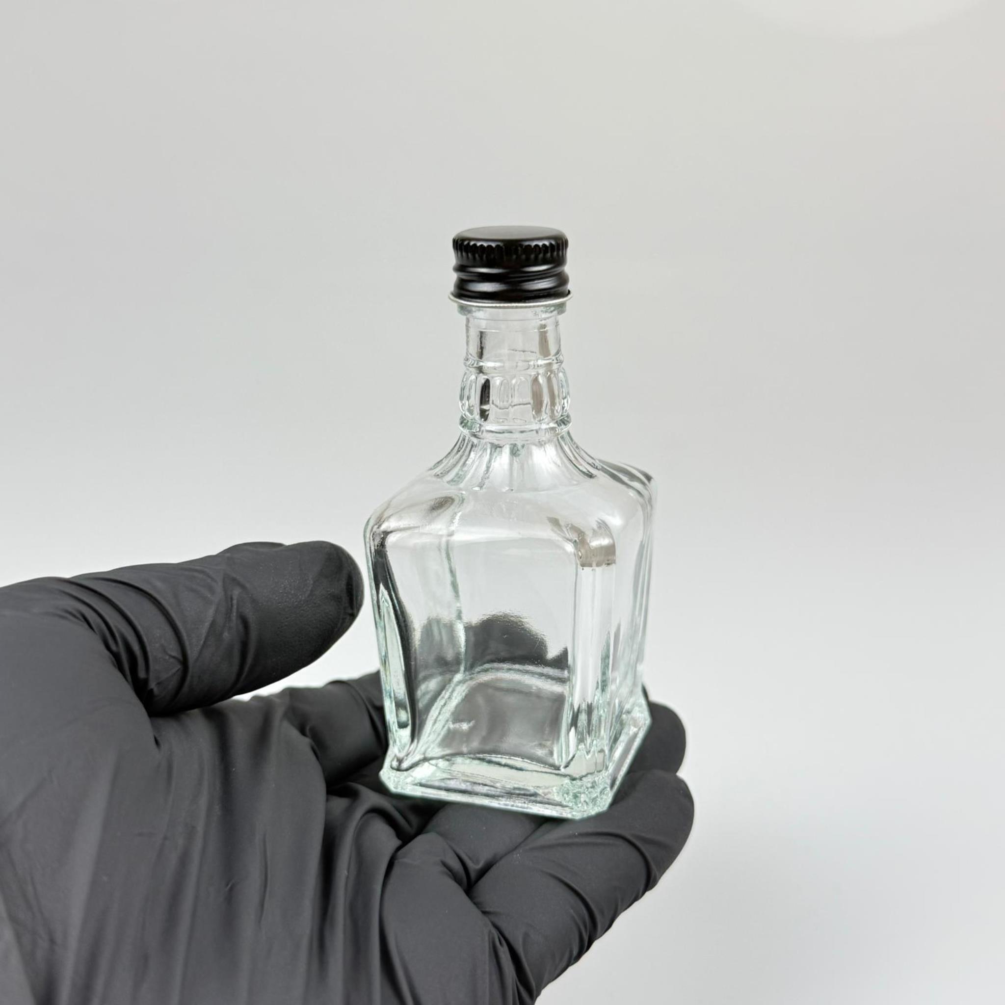 50 CC BOĞAZLI KONİK CAM ŞİŞE - SİYAH METAL KAPAKLI - 50 ML PRESTİJLİ ŞİŞE
