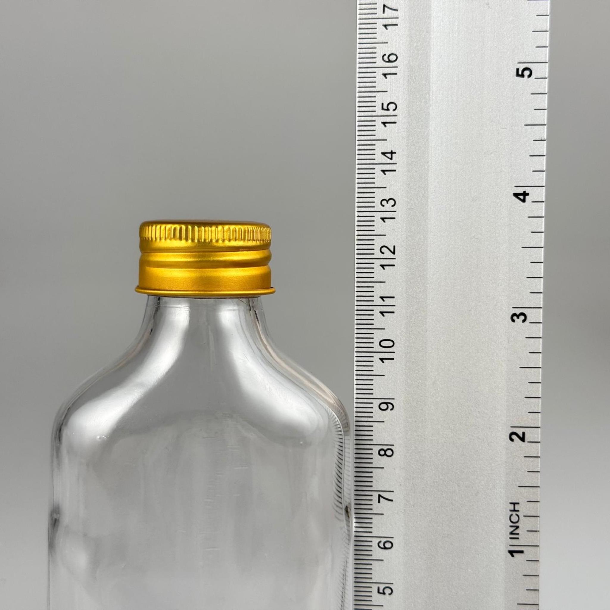 100 CC YASSI CAM ŞİŞE - GOLD METAL ALÜMİNYUM KAPAKLI - 100 ML CAM ŞİŞE - SOĞUK KAHVE İÇİN COLD BREW ŞİŞESİ