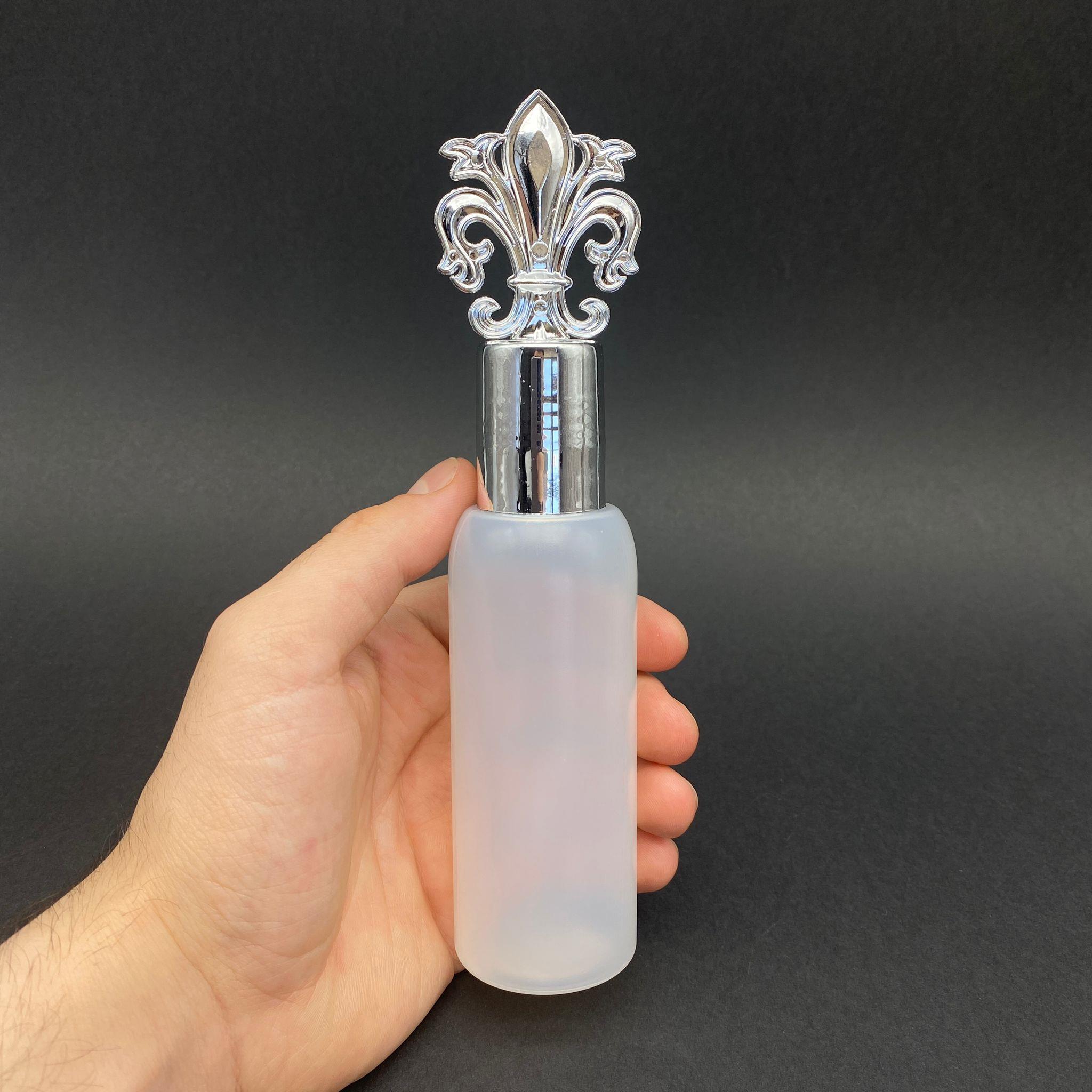 100 CC SERT NATÜREL ŞİŞE - GÜMÜŞ OSMANLI KAPAKLI - KOLONYA TIPALI - 100 ML PLASTİK KOLONYA ŞİŞESİ