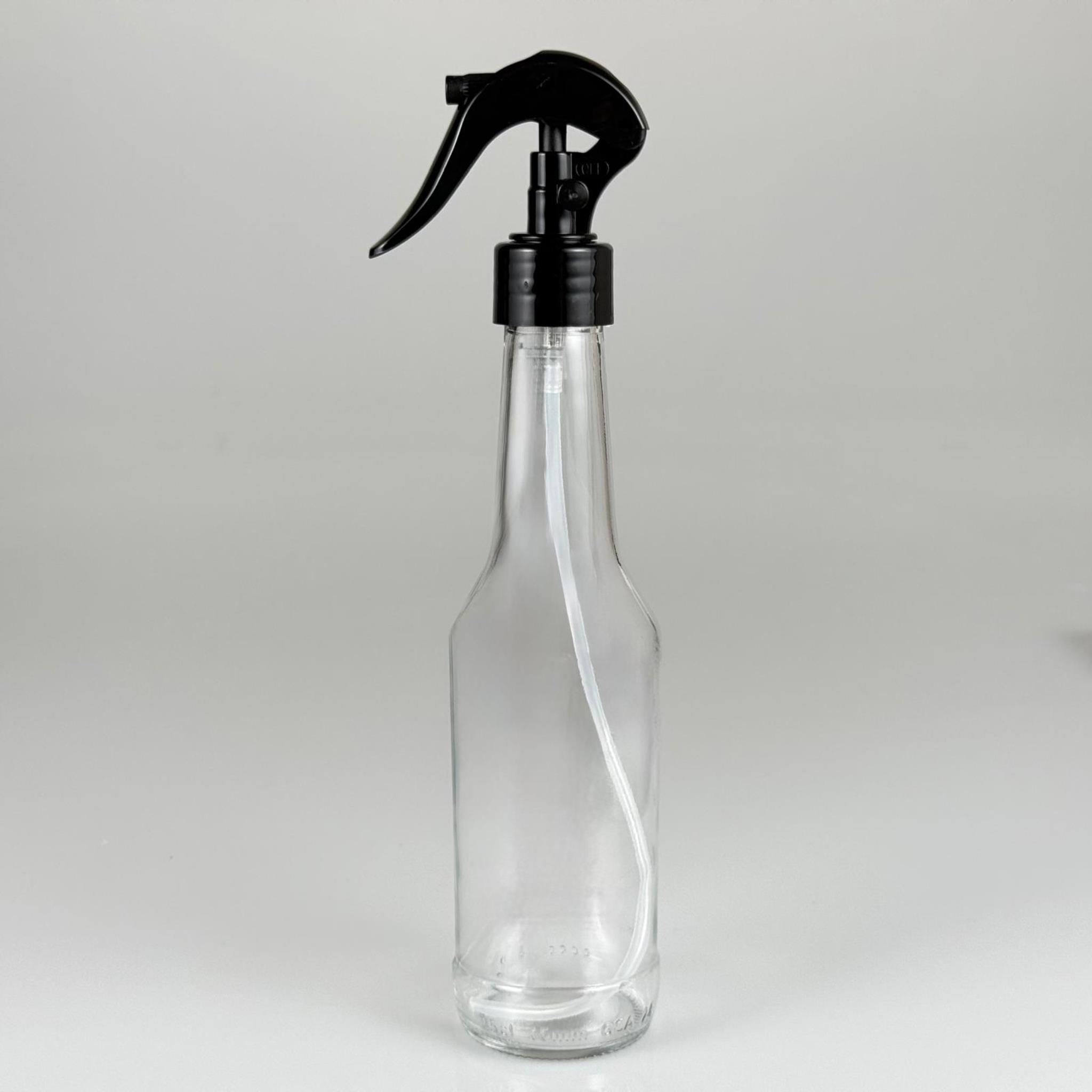 250 CC BOĞAZLI CAM ŞİŞE - SİYAH TRİGER SPREYLİ - 250 ML CAM SPREYLİ ŞİŞE