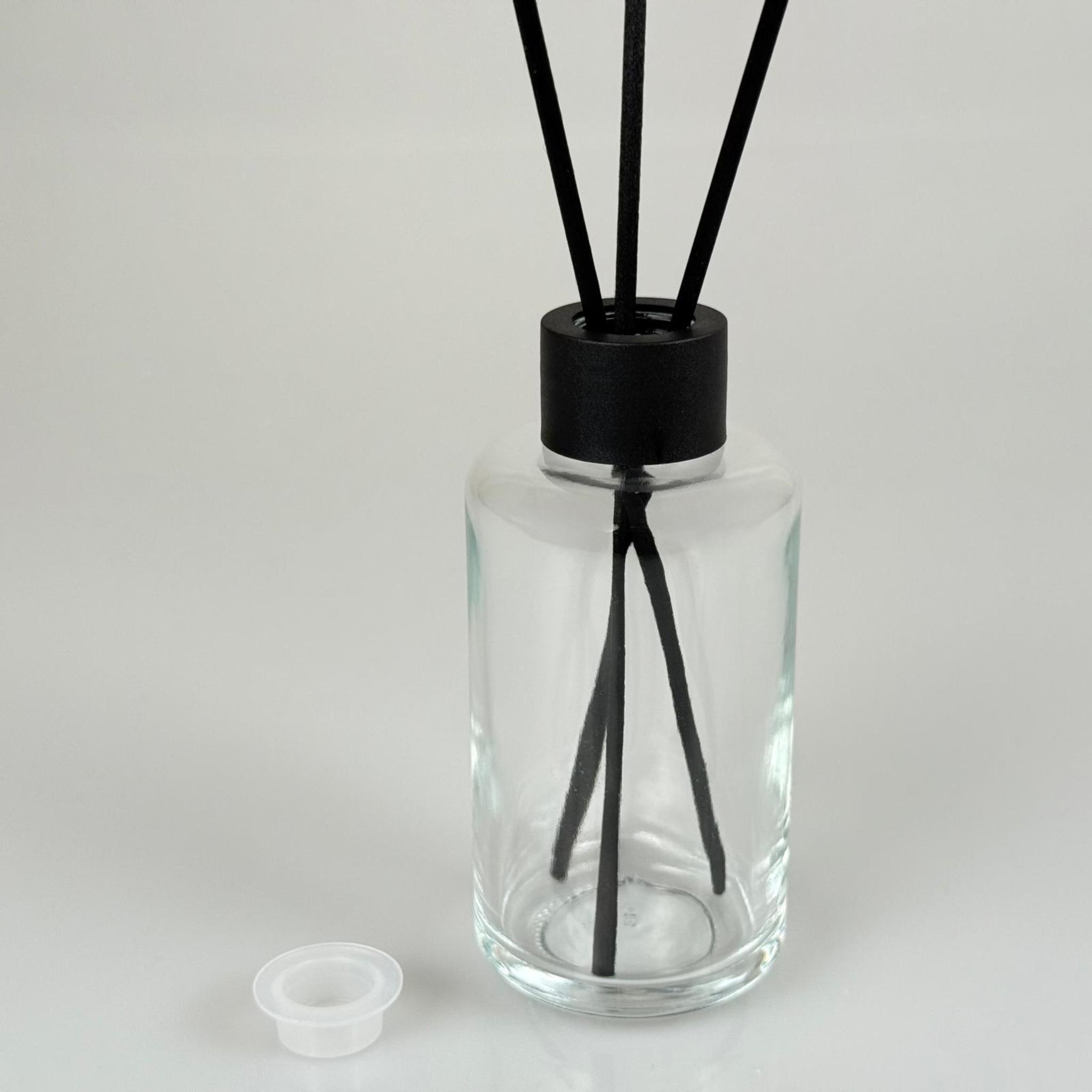 110 CC YUVARLAK UZUN SİLİNDİR MODEL CAM BAMBU ODA KOKUSU ŞİŞESİ - 110 ML ÇUBUKLU KÖŞELİ BAMBU ODA KOKUSU ŞİŞESİ - DİFÜZÖR ŞİŞE- CAM ŞİŞE + SİYAH KAPAK + TIPA + 3 ADET FİBER SİYAH BAMBU ÇUBUK