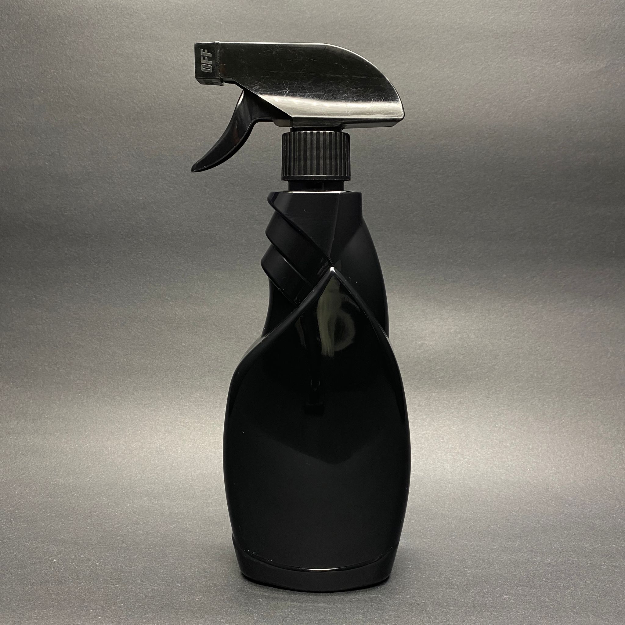 450 CC SİYAH  YASSI PET ŞİŞE - SİYAH TRİGER SPREYLİ TETİK SPREYLİ  - 450 ML BOŞ CAM SİL ŞİŞESİ - YASSI CAMSİL ŞİŞESİ