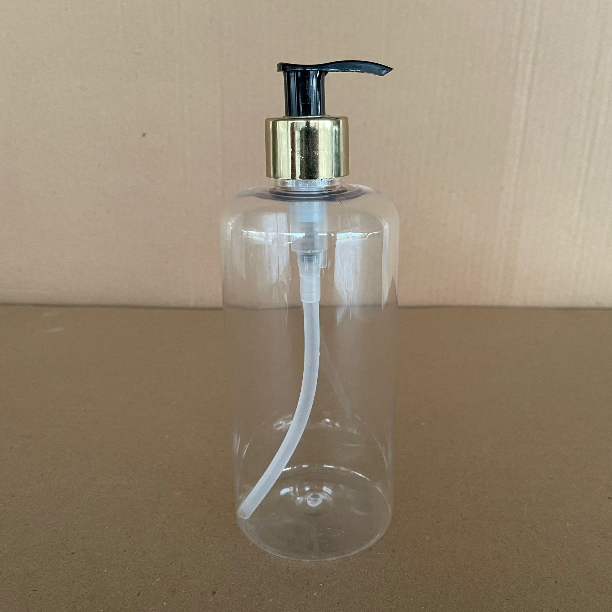 500 CC UZUN SİLİNDİR PET ŞİŞE KALIN (26 GR) - GOLD METALİK SIVI SABUN POMPALI - 28 AĞIZ - 500 ML PET ŞİŞE