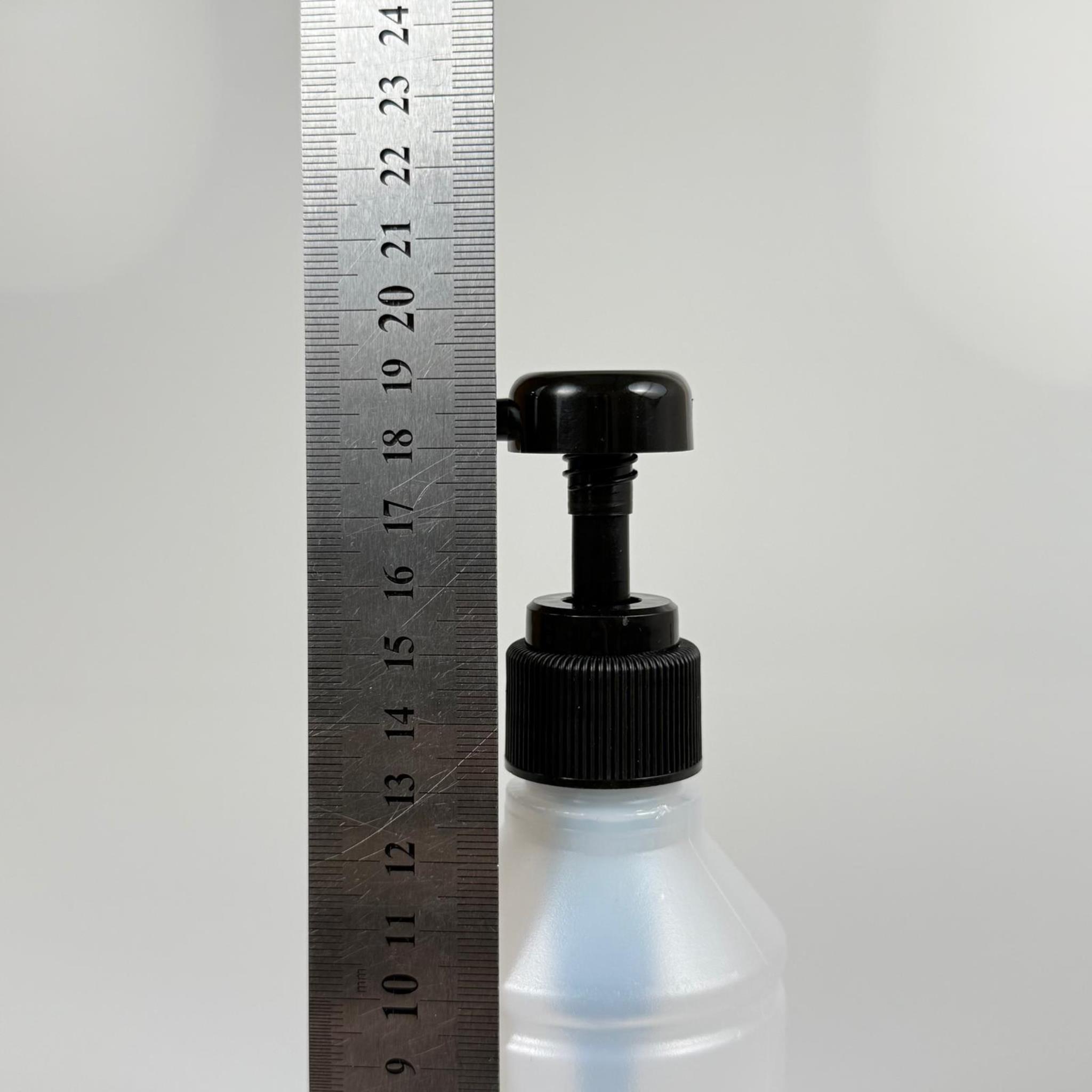 250 CC POLİETİLEN YARI SAYDAM MODEL ŞİŞE - SİYAH DOZAJ POMPALI (HER BASMADA 4 CC SIVI ATAR)  - 250 ML POMPALI ŞİŞE - ŞURUP, ŞAMPUAN, KREM GİBİ YOĞUN KIVAMLI SIVILARDA KULLANILIR