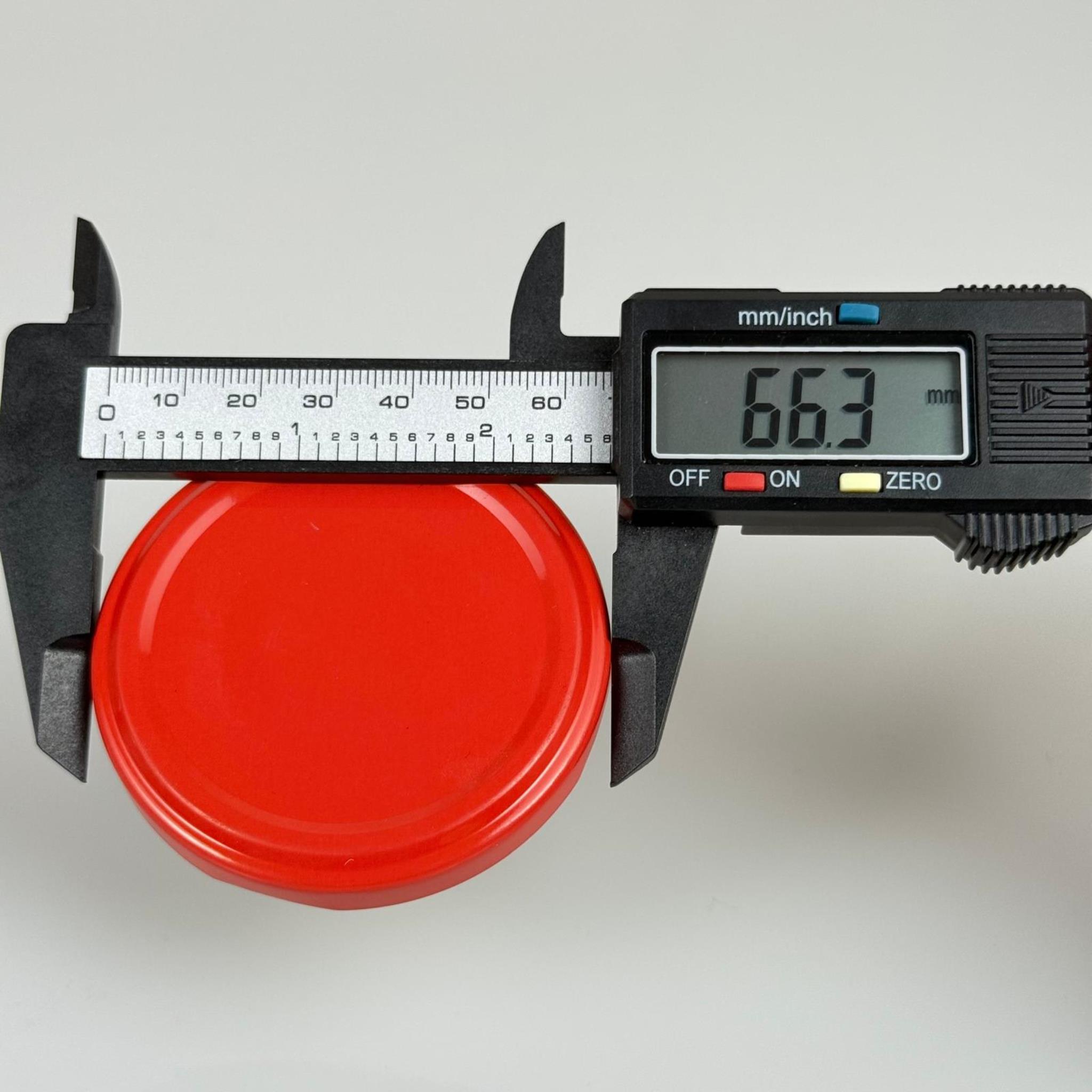 63 MM TWİST-OFF KIRMIZI DÜĞMELİ (MC063RSB038) - ROJO KIRMIZI SİLGAN MARKA - EMNİYET DÜĞMELİ - TİKTAK KAPAK - BUTONLU METAL KAVANOZ KAPAĞI