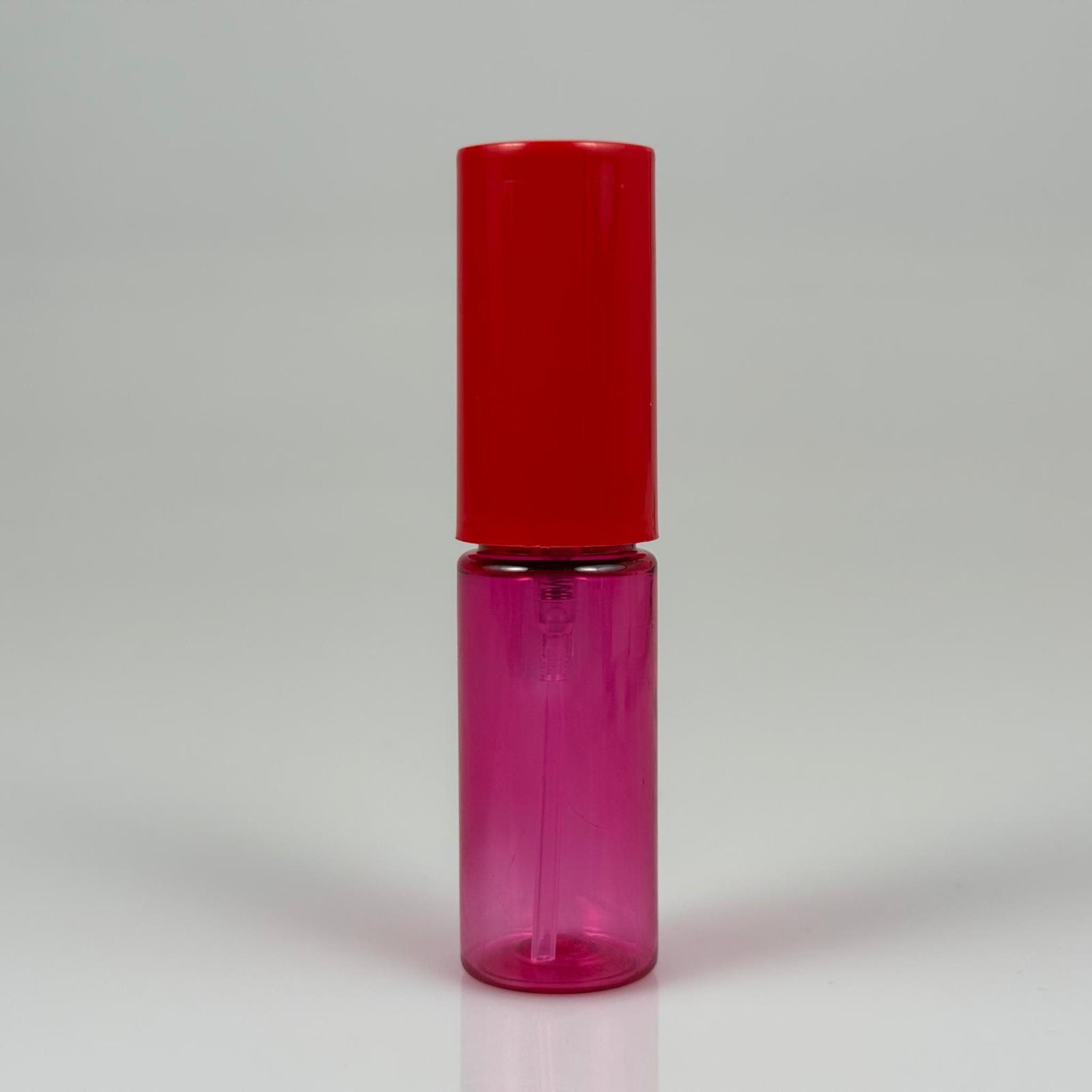 15 CC PEMBE PARFÜM ŞİŞESİ PLASTİK - SİYAH SPREY + KIRMIZI KAPAK - 15 ML PARFÜM ŞİŞESİ PET