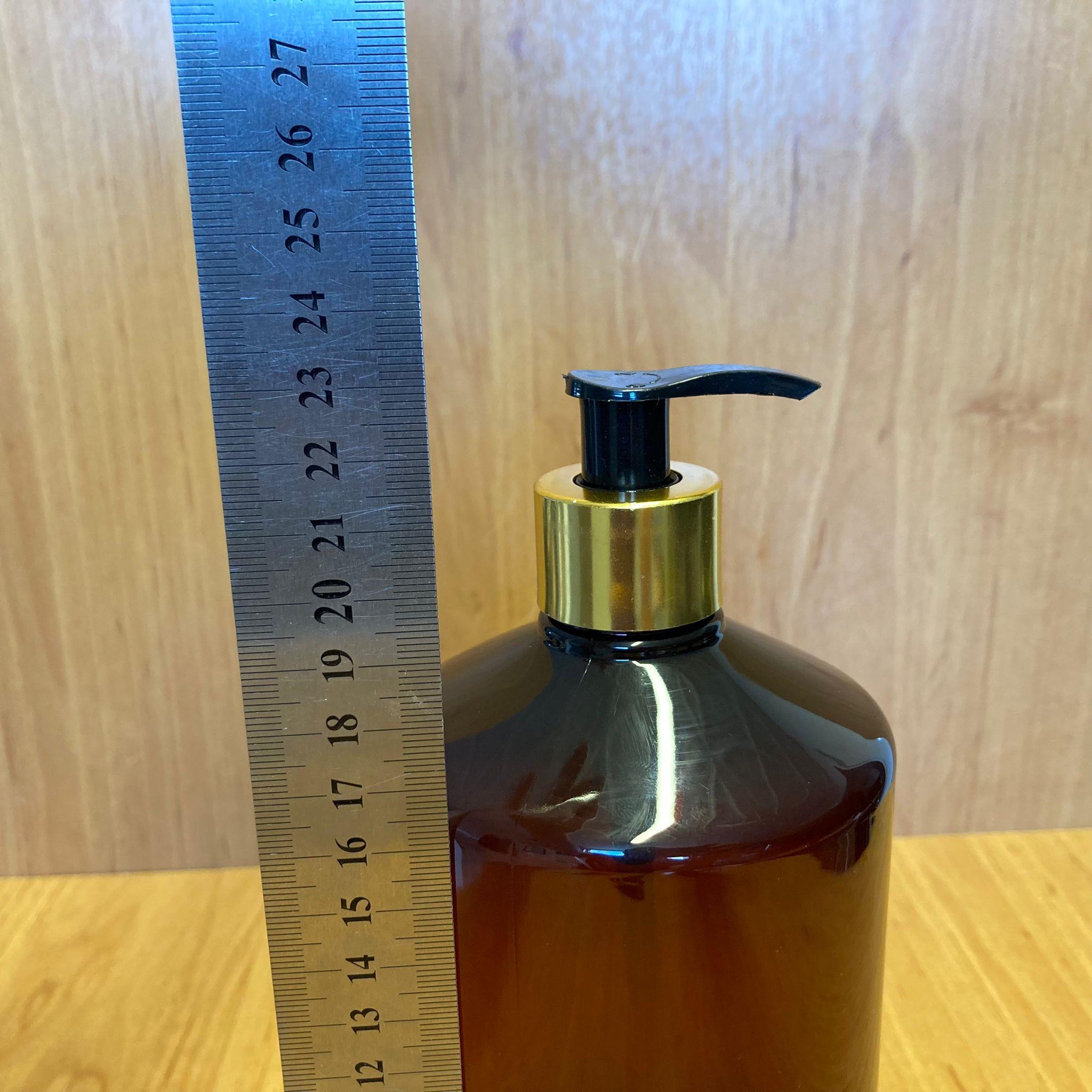 1000 CC AMBER PLASTİK ŞİŞE - GOLD POMPALI - 1000 ML KAHVERENGİ BOŞ PLASTİK ŞİŞE - KALIN (45 GR)