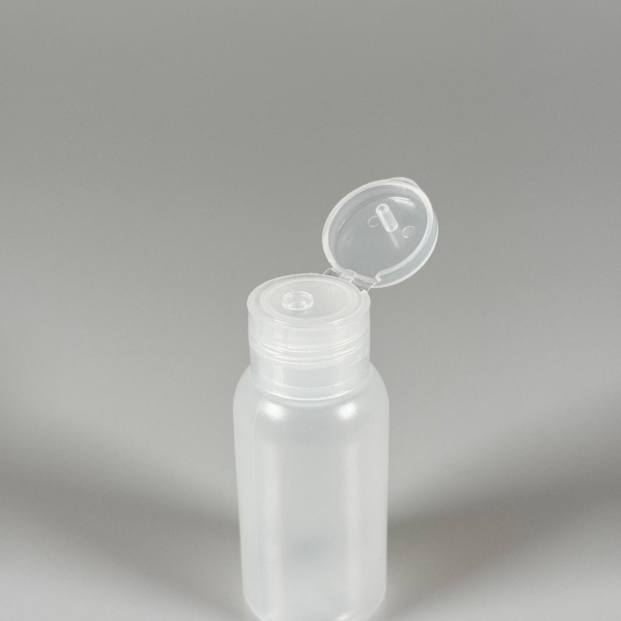 50 ML SIKILABİLİR YUMUŞAK POLİETİLEN PE PLASTİK ŞİŞE - ŞEFFAF FLİPTOP AKITICI ŞAMPUAN KAPAKLI - 50 cc sos, yağ, kartuş, mürekkep vb için boş şişeler