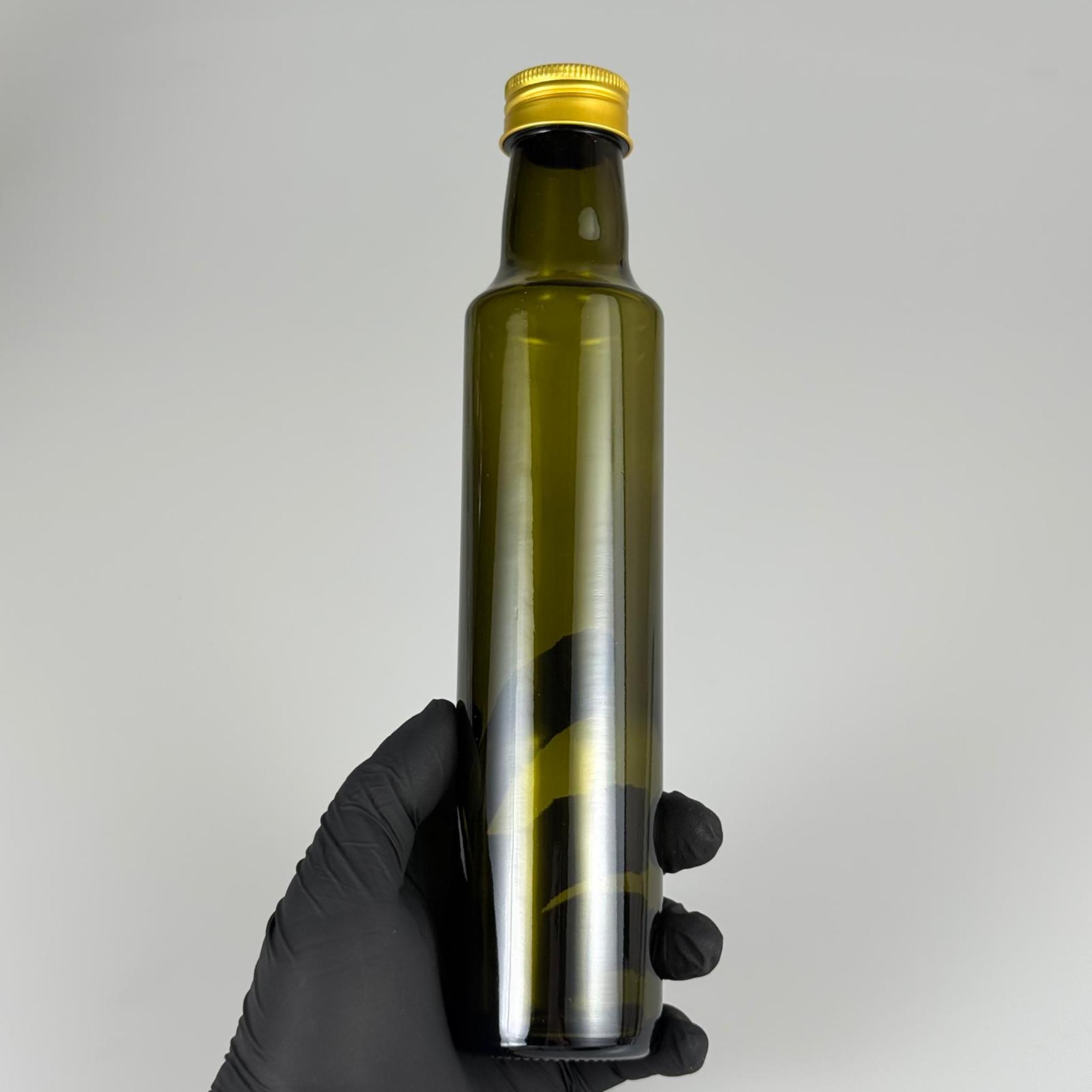 250 CC YEŞİL DORİKA CAM ŞİŞE - GOLD METAL ALÜMİNYUM KAPAKLI - 250 ML DORİKA YAĞ ŞİŞESİ - SİRKE ŞİŞESİ