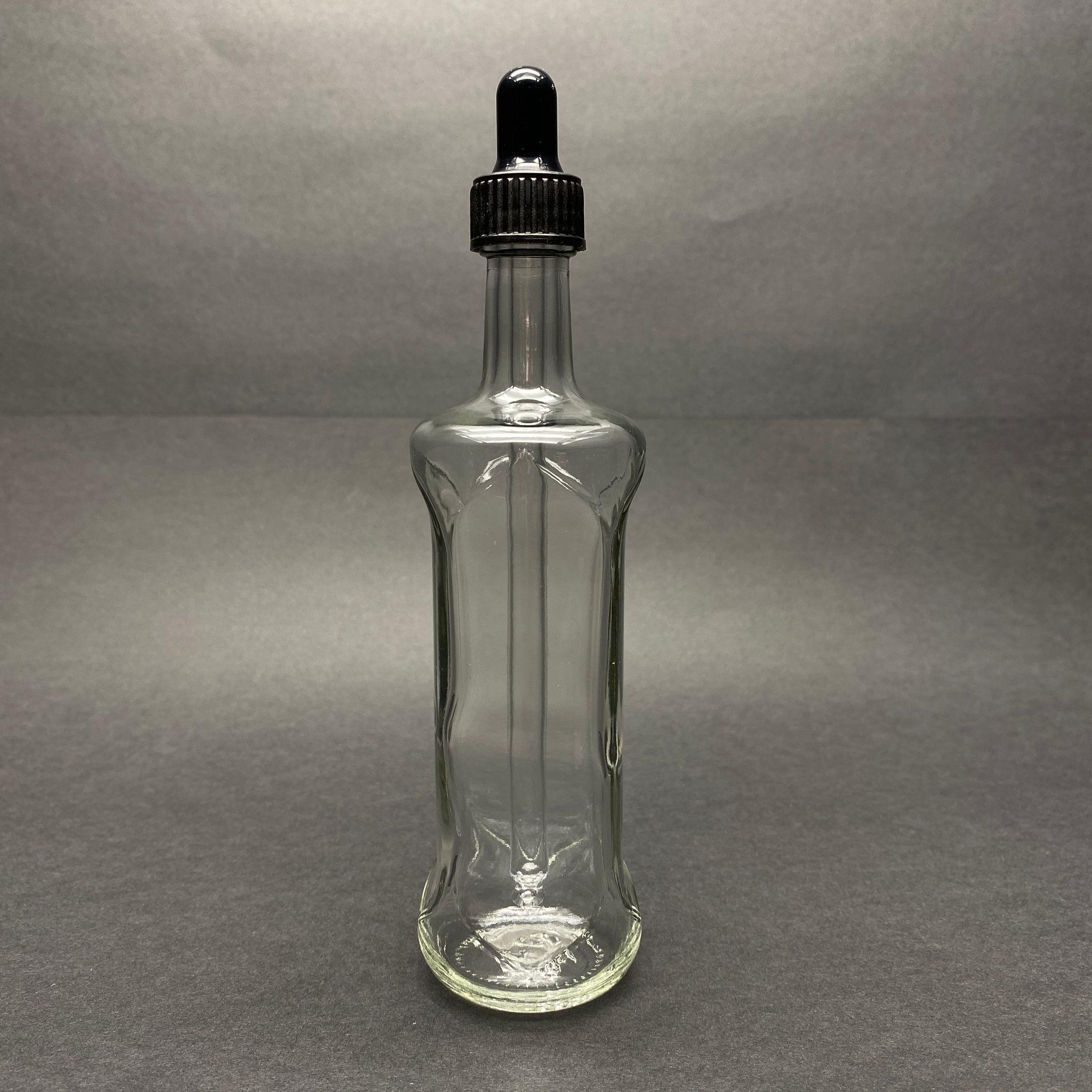 100 CC ŞEFFAF CAM DAMLALIKLI ŞİŞE DORİKA MODEL - SİYAH EMZİK - SİYAH PLASTİK KAPAK - 100 ML SAYDAM CAM DAMLALIKLI ŞİŞE
