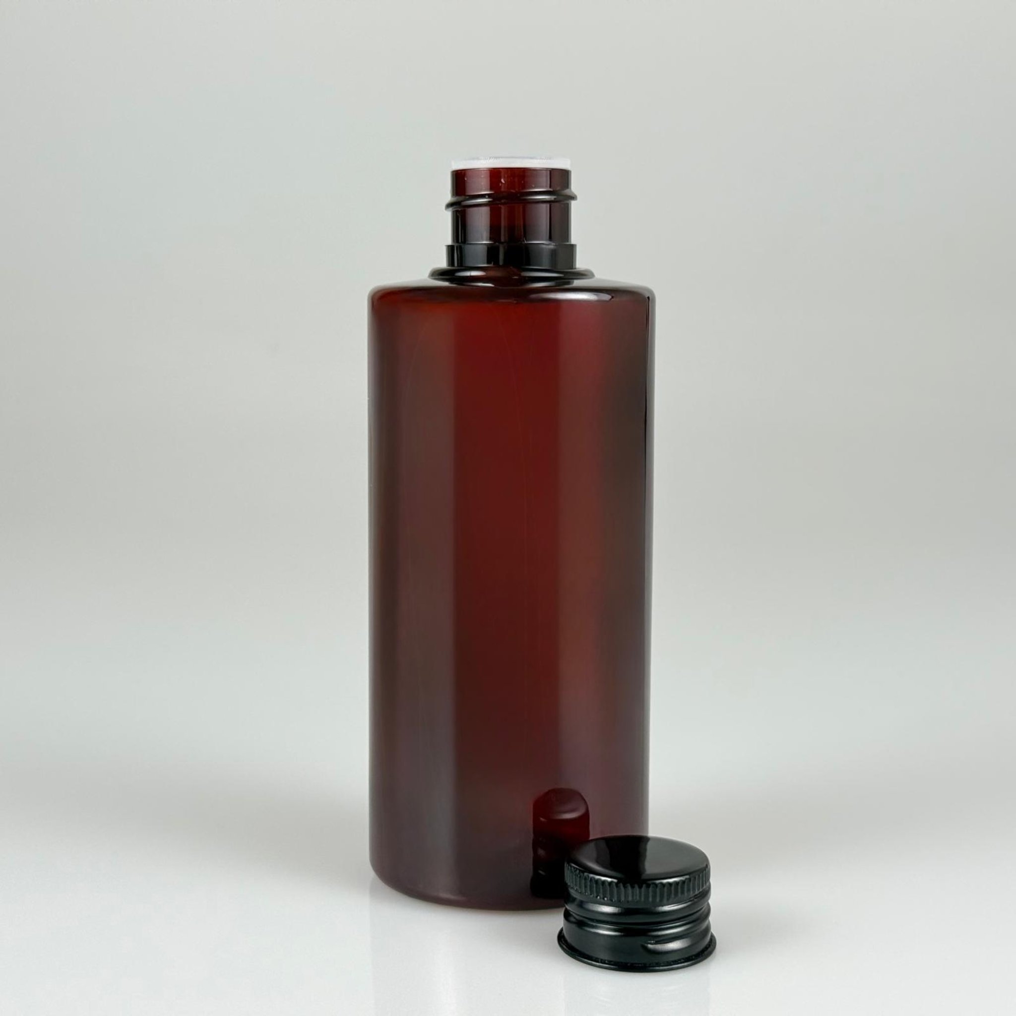 200 CC AMBER SİLİNDİR KESKİN KÜT MODEL SERT PET ŞİŞE (25 GR - 24 AĞIZ ) + KÖPÜK CONTALI SİYAH METAL ALÜMİNYUM KAPAKLI + KOLONYA TIPALI TAKIM - 200 ML KAPAKLI KAHVERENGİ PET ŞİŞELER