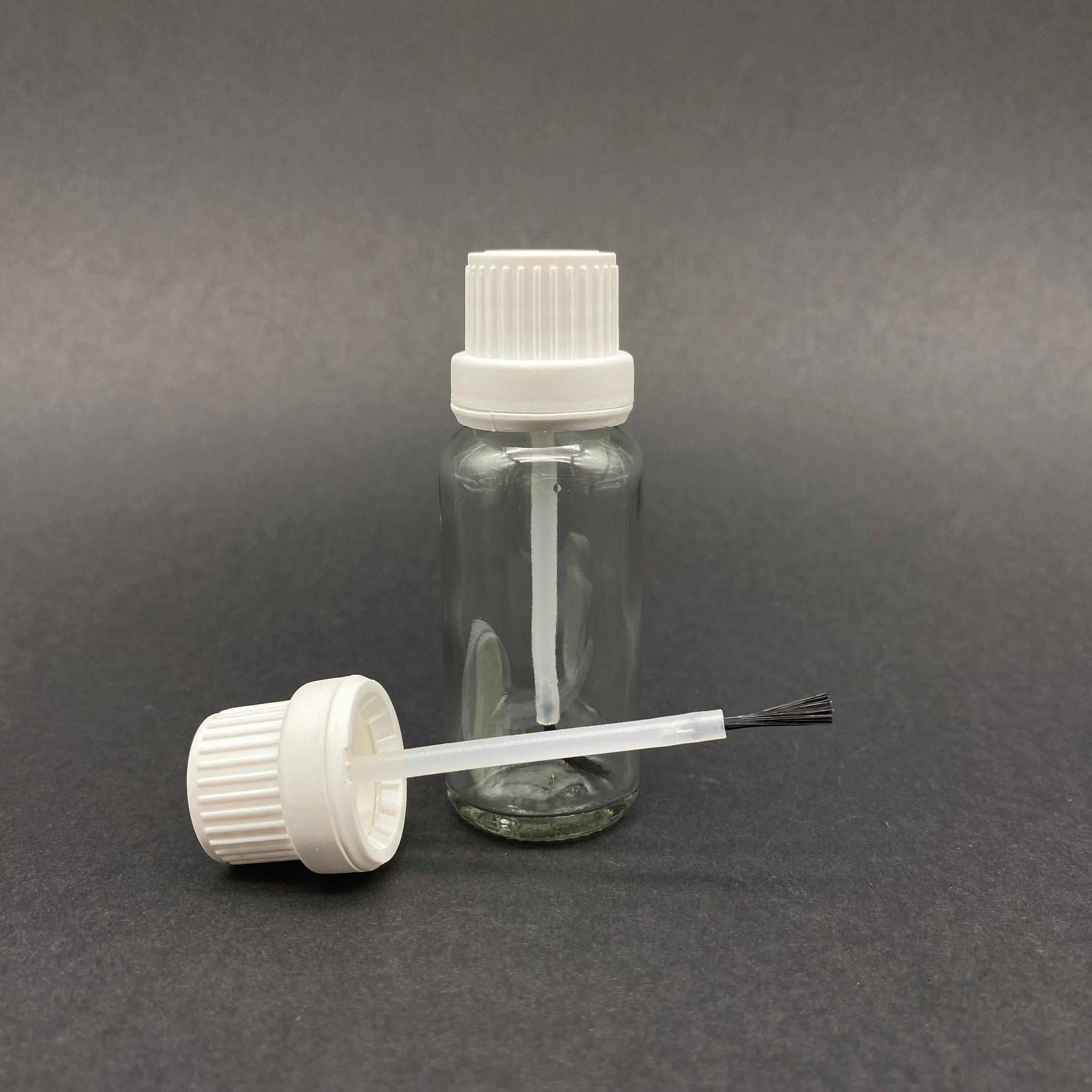 20 CC FIRÇALI CAM ŞİŞE - ŞEFFAF - 20 ML KİLİTLİ KAPAKLI FIRÇALI CAM ŞİŞE
