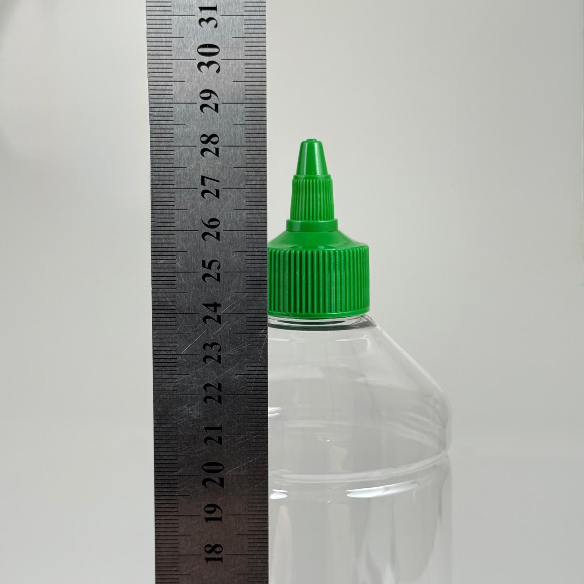 ZEYTİNYAĞI, SOS, ACI SOS, SİRKE, SRIRACHA VB BOŞ ŞİŞELERİ - YEŞİL SİVRİ TWİST AKITICI KAPAK + 1000 ML SİLİNDİR ŞEFFAF PET PLASTİK ŞİŞE TAKIM