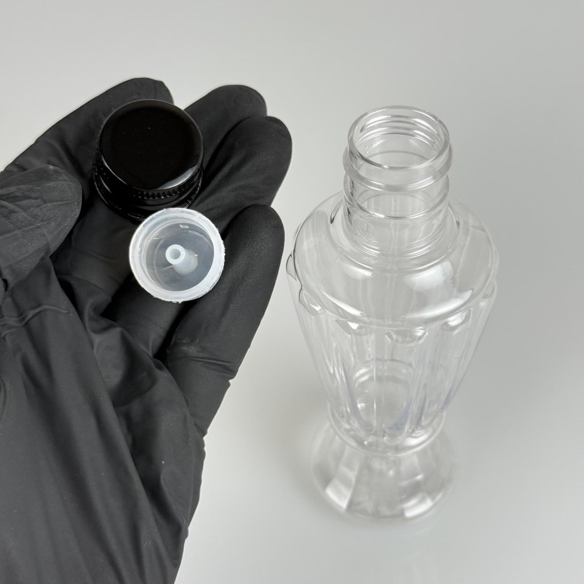 100 CC CAMPET VAZO HÜRREM KOLONYA ŞİŞESİ (24 AĞIZ) + KÖPÜK CONTALI SİYAH METAL ALÜMİNYUM KAPAKLI + KOLONYA TIPALI TAKIM - 100 ML KAPAKLI PLASTİK ŞİŞELER