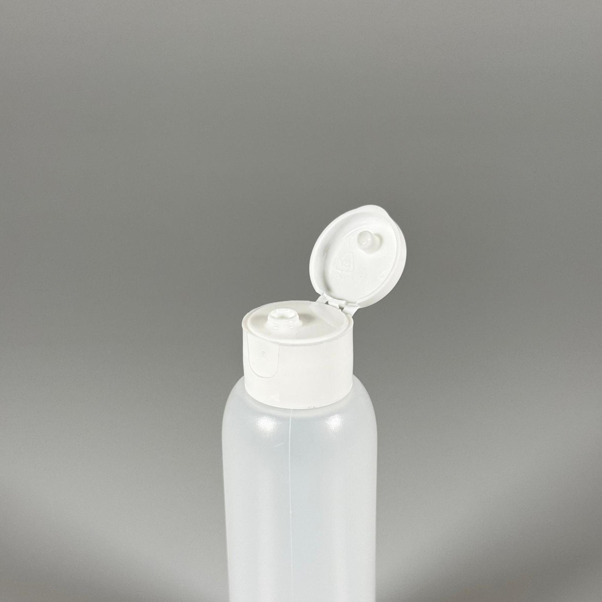 100 ML SIKILABİLİR YUMUŞAK PE POLİETİLEN PLASTİK ŞİŞE - BEYAZ FLİPTOP ŞAMPUAN KAPAKLI - 100 cc sos, yağ, kartuş, mürekkep vb için boş şişeler