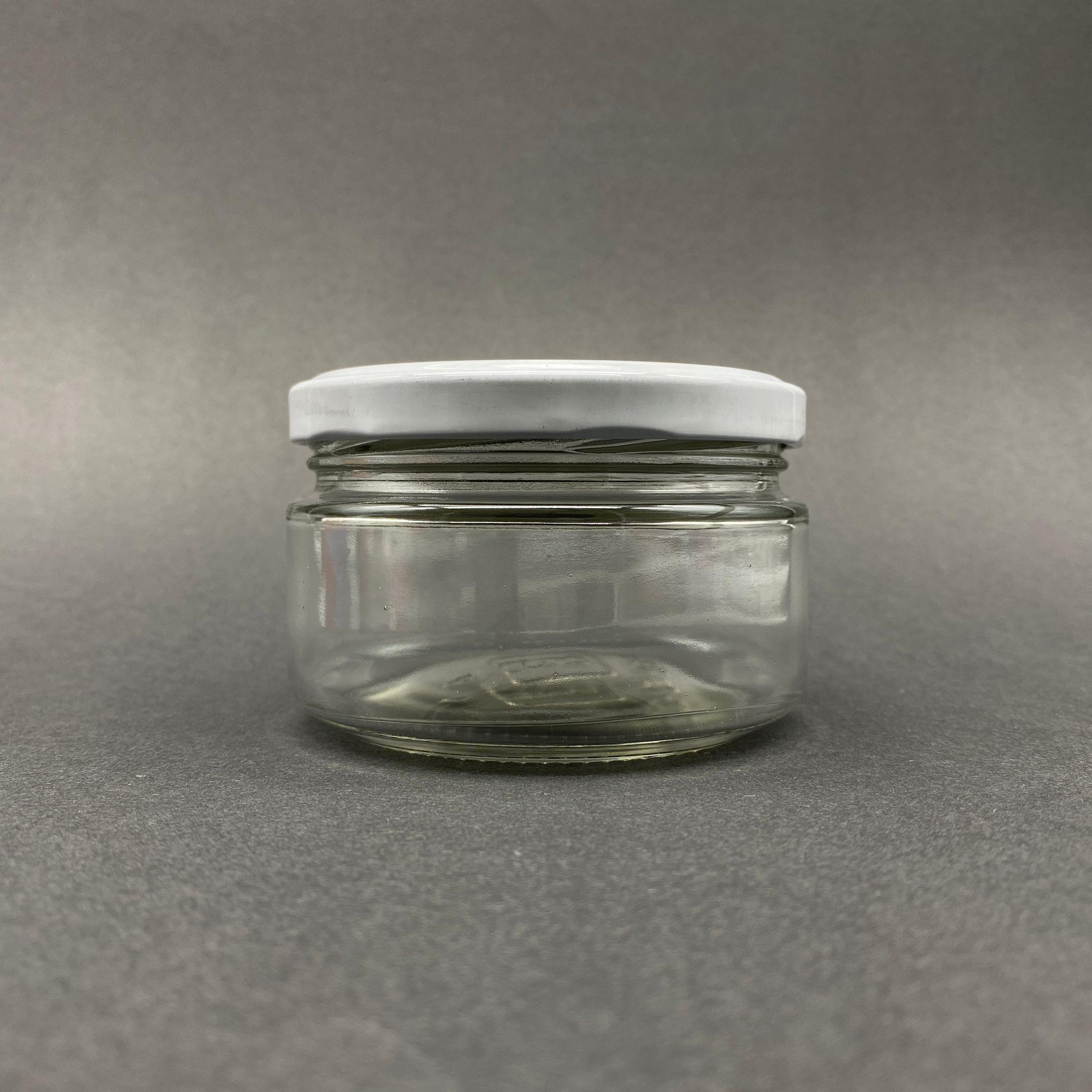 230 CC CAM KAVANOZ - BEYAZ METAL KAPAKLI - 230 ML CAM KAVANOZ - GENİŞ MAGNOLİA KAVANOZU