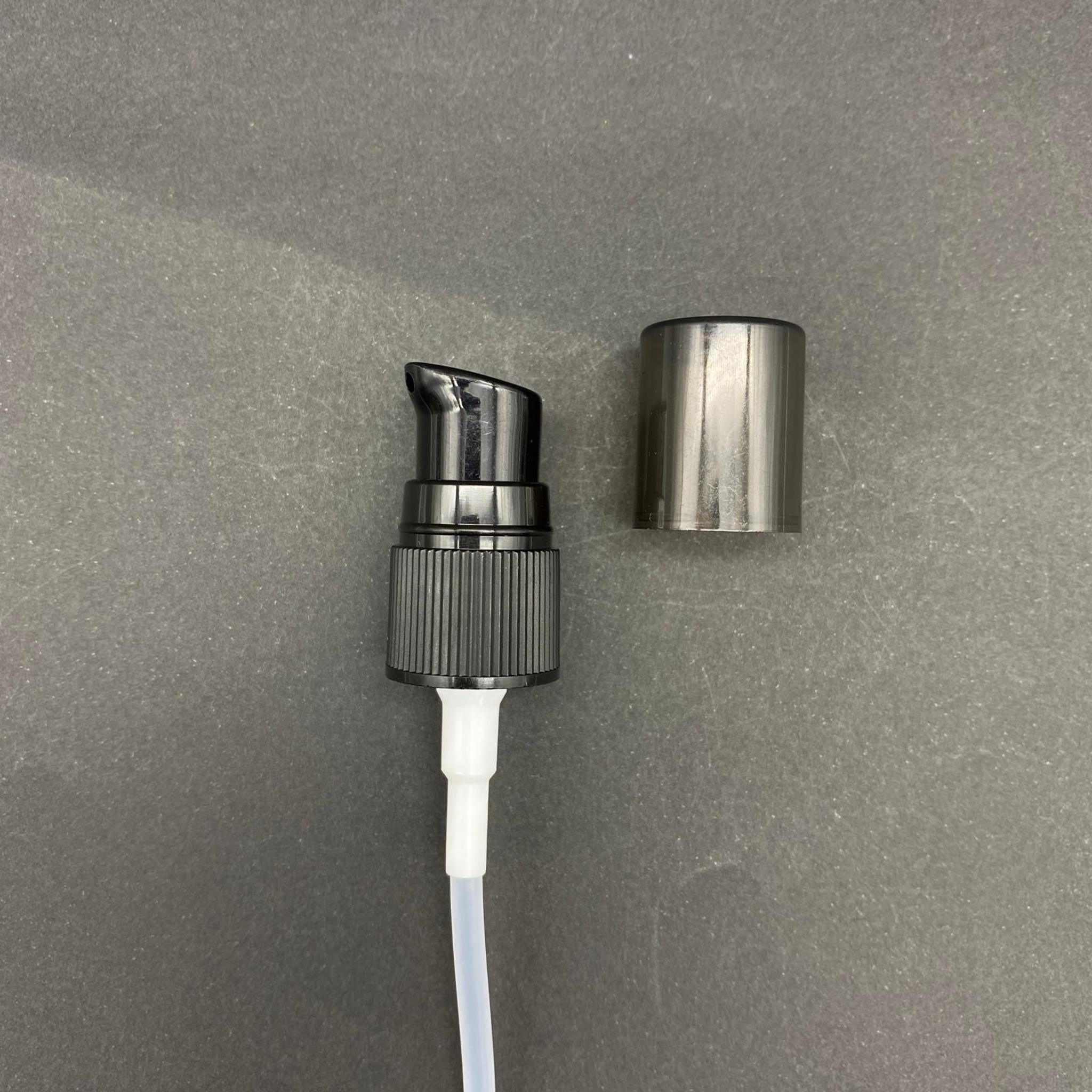 18 MM POMPA LOSYON POMPASI SİYAH - 18 MM SERUM POMPASI (PET, POLİETİLEN, PLASTİK ŞİŞELER İÇİN)
