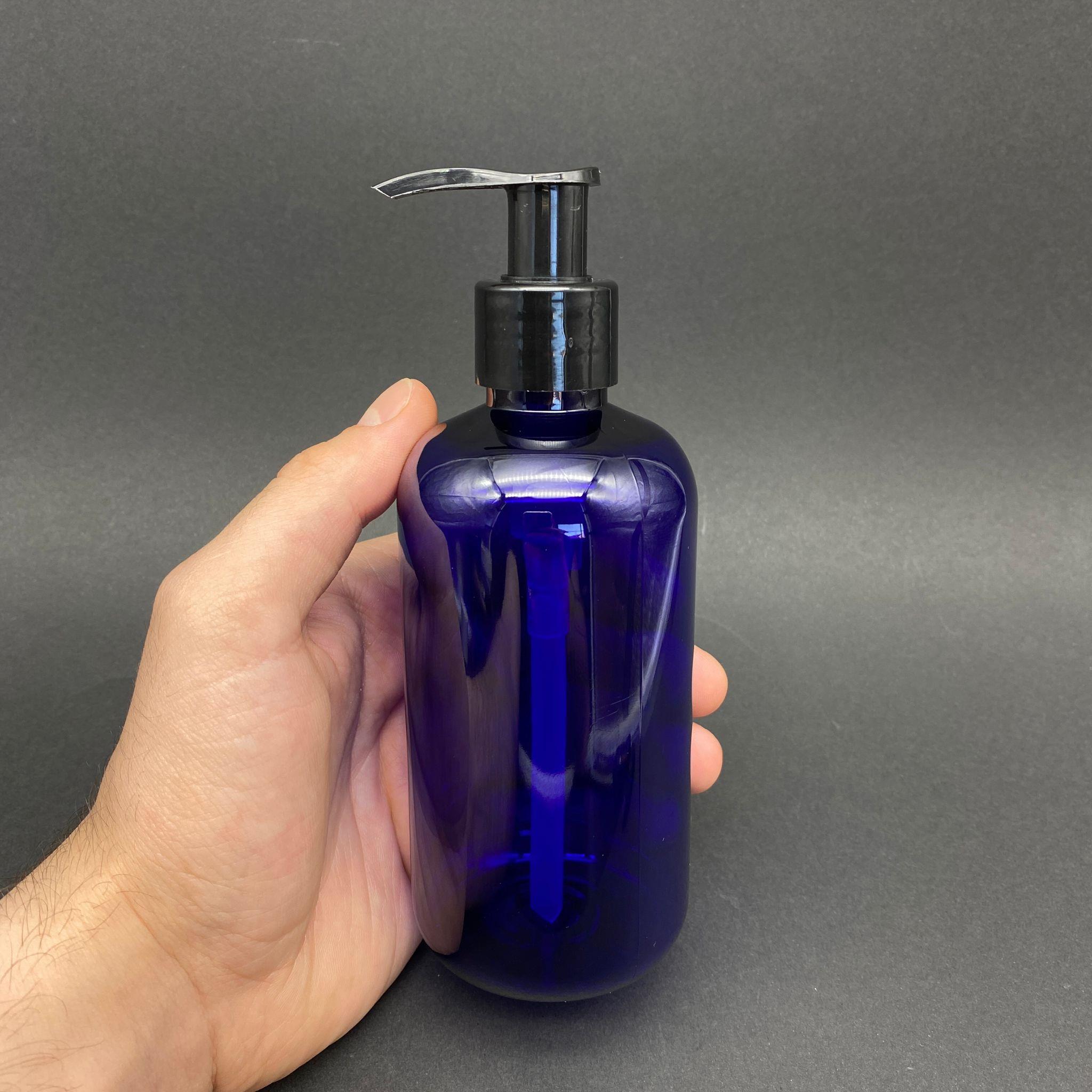 250 CC MAVİ ŞİŞE - SİYAH POMPALI - 250 ML POMPALI PLASTİK ŞİŞE - ZEYNEP MODEL PET ŞİŞE