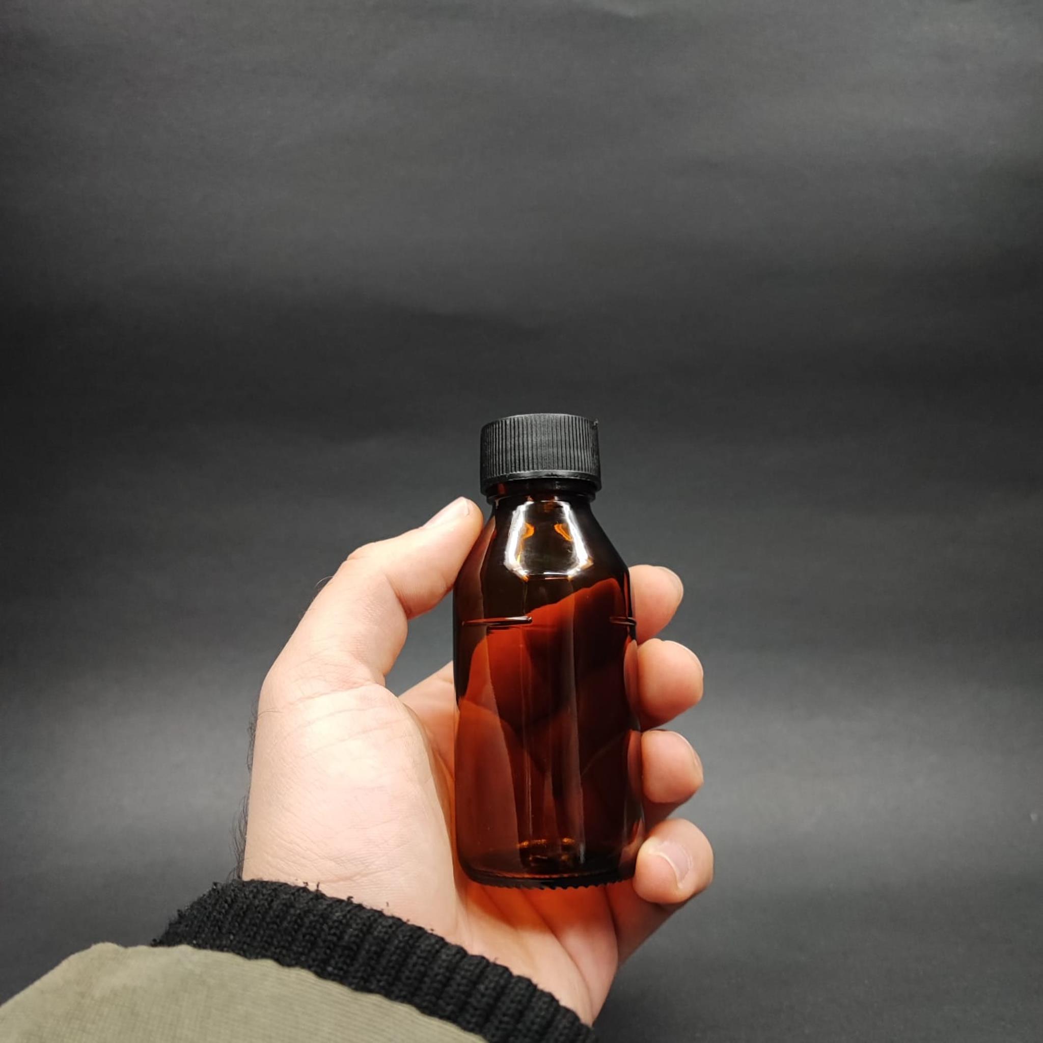 60 ML DOLUMU KOLAY, GENİŞ AĞIZLI İÇTEN DAMLALIKLI ŞİŞE (25 MM AĞIZ)  - 60 CC SİYAH CONTALI KAPAKLI İÇTEN DAMLALIKLI CAM ECZA ŞİŞESİ - AMBER KAHVERENGİ