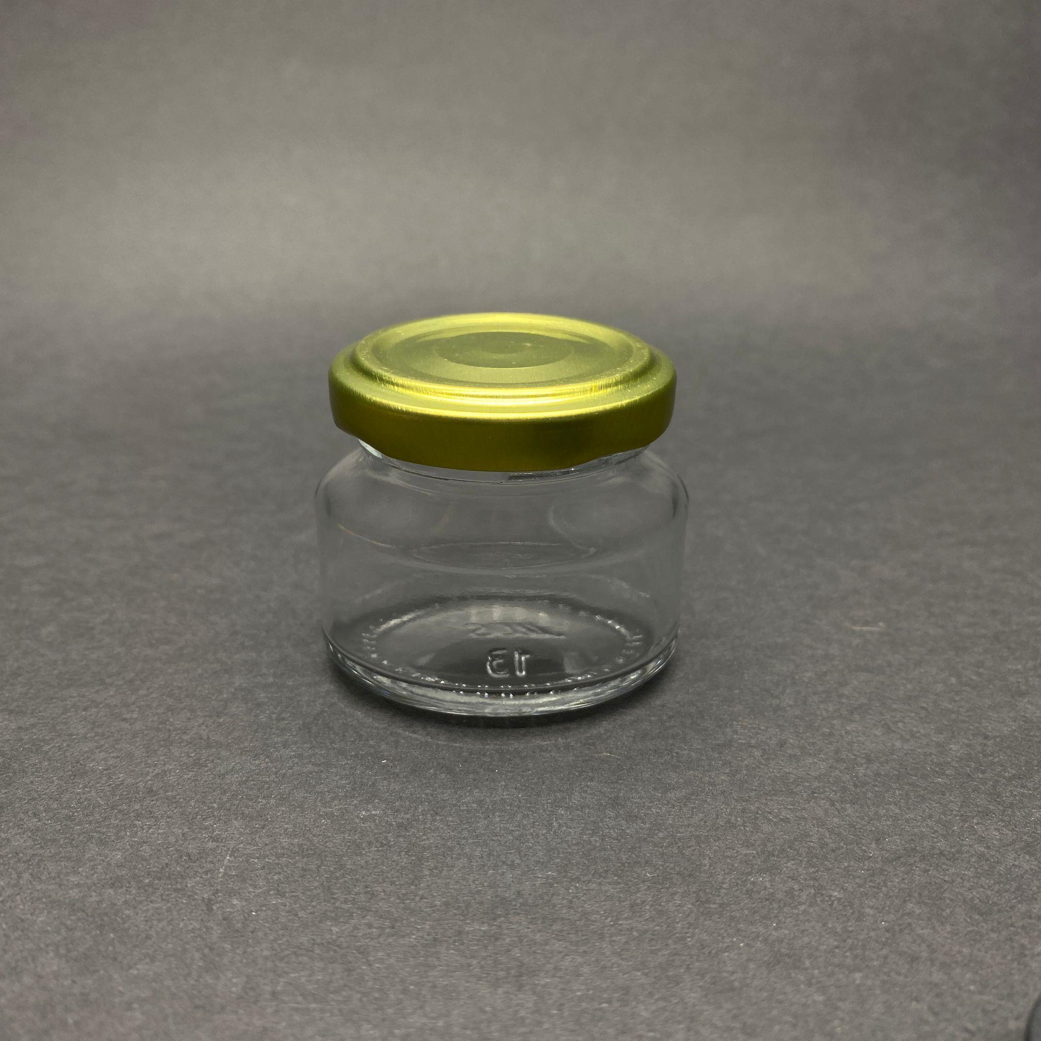 40 CC OVAL CAM KAVANOZ - GOLD METAL KAPAKLI - 40 ML ELİPS KAVANOZ