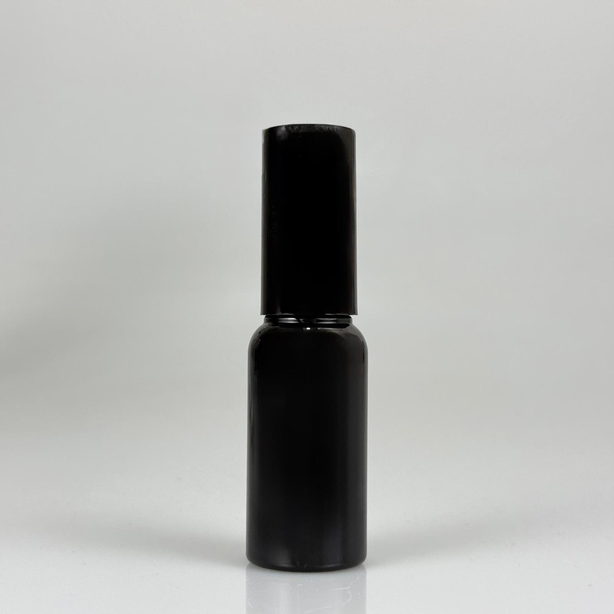 30 CC SİYAH PET ŞİŞE (8 GR) - SİYAH SPREYLİ SİYAH ÜST KAPAKLI - 30 ML SİYAH PARFÜM ŞİŞESİ - SERT PLASTİK