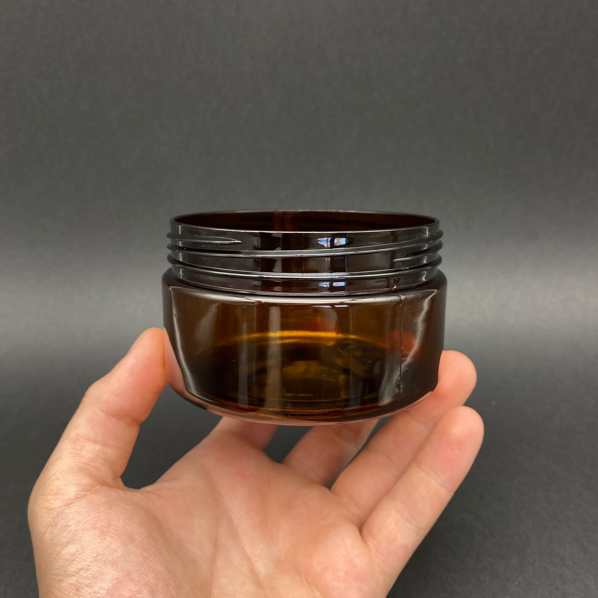 200 CC SERT PLASTİK AMBER KAVANOZ (89 AĞIZ) KAPAKSIZ - 200 ML KAHVERENGİ KAVANOZ