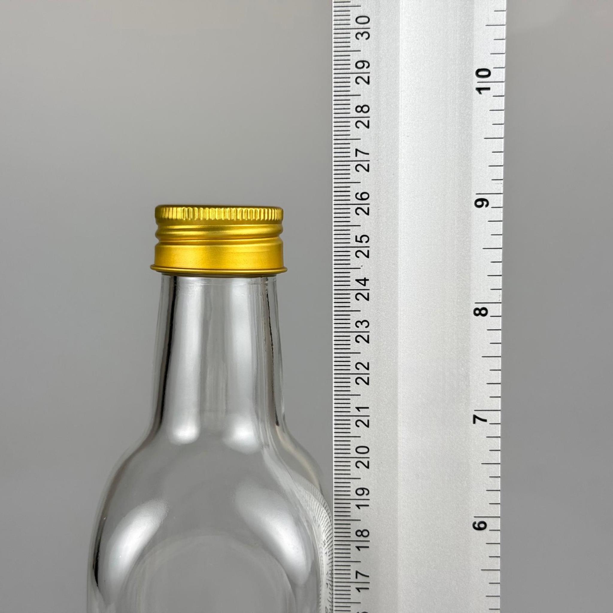 500 CC MARASKA CAM ŞİŞE - GOLD METAL ALÜMİNYUM KAPAKLI - 500 ML KÖŞELİ YAĞ ŞİŞESİ - SİRKE ŞİŞESİ