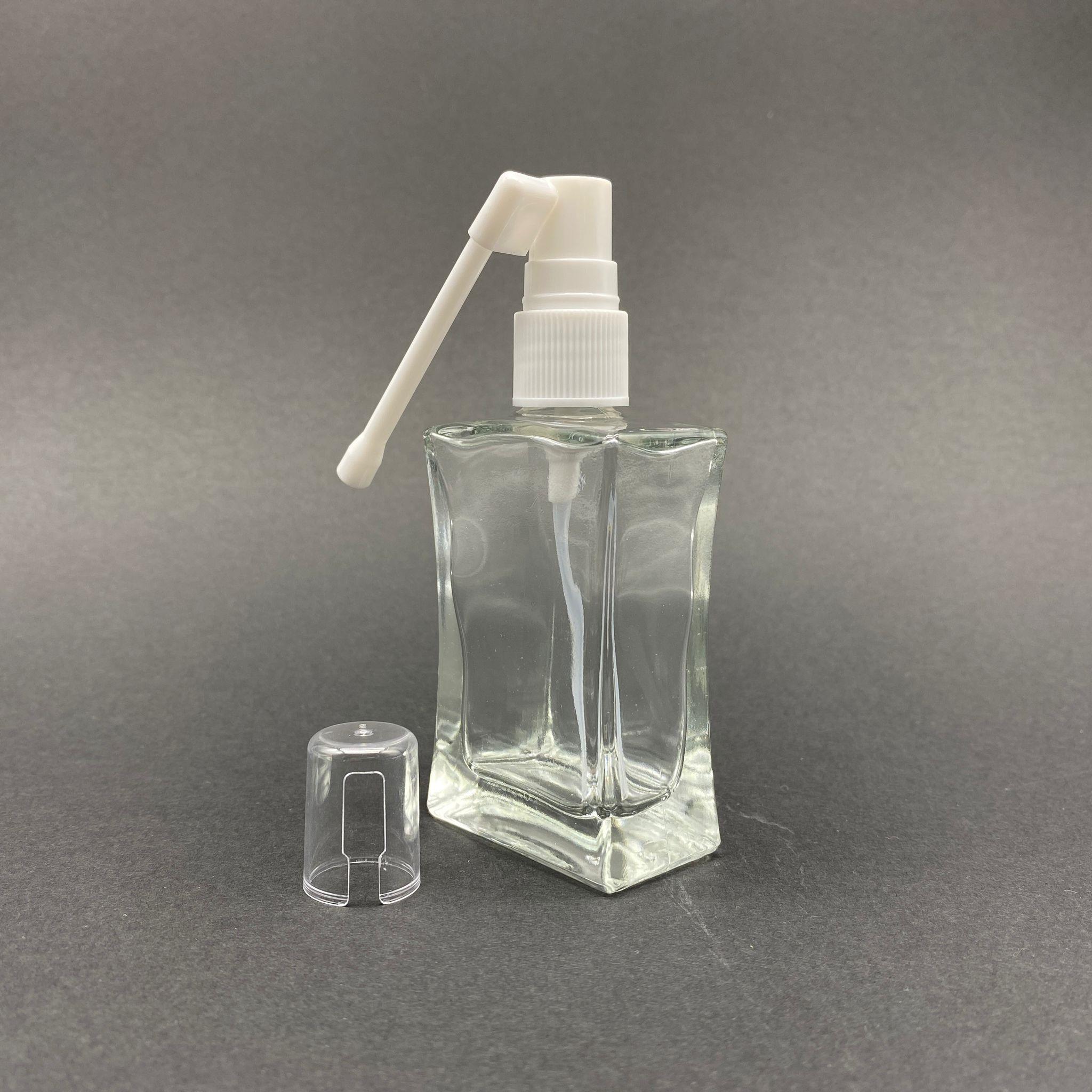 50 CC KÖŞELİ CAM ŞİŞE - BEYAZ ORAL (BOĞAZ) SPREYLİ TAKIM - 50 ML SPREYLİ CAM ŞİŞE - 1. KALİTE İTHAL CAM