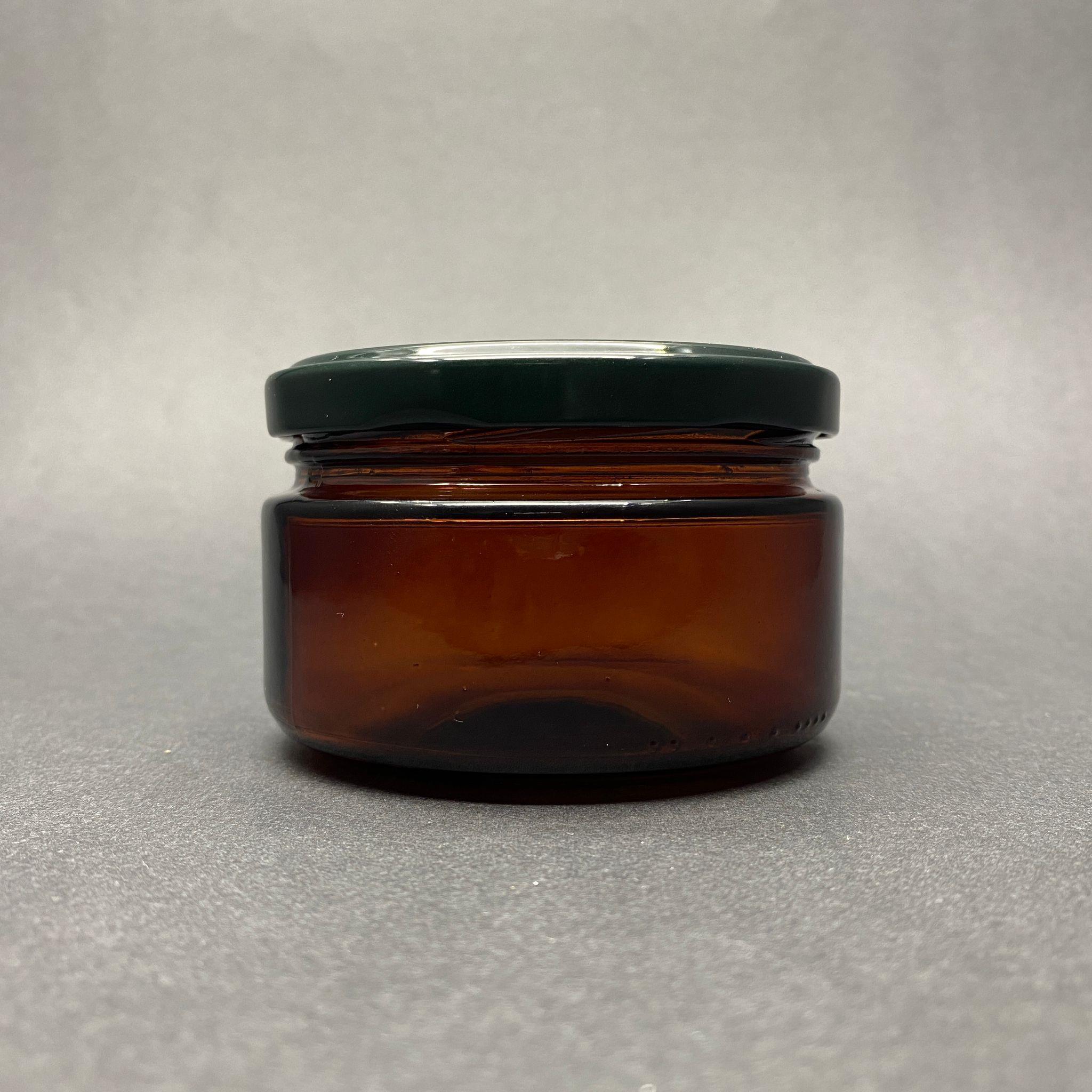 230 CC AMBER CAM KAVANOZ - KOYU YEŞİL METAL KAPAKLI - 230 ML KAHVERENGİ KAVANOZ - MUM KAVANOZU